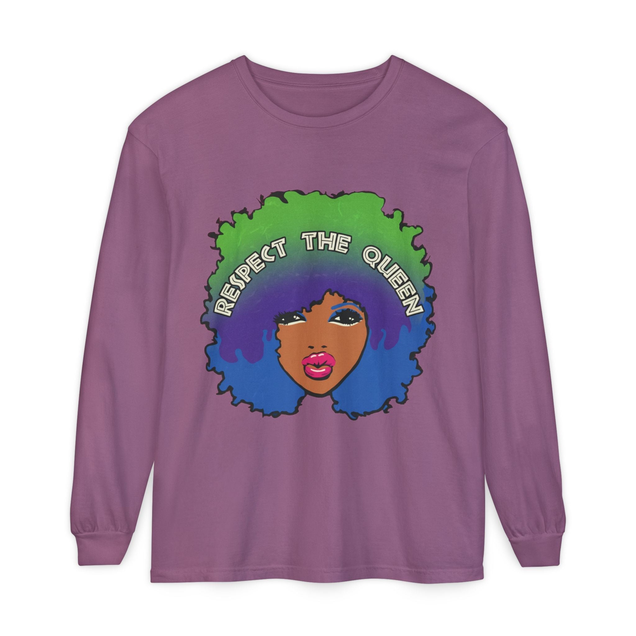 Respect The Queen Long Sleeve Tee — Afrocentric Graphic T-Shirt