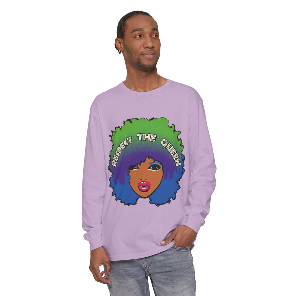 Respect The Queen Long Sleeve Tee — Afrocentric Graphic T-Shirt