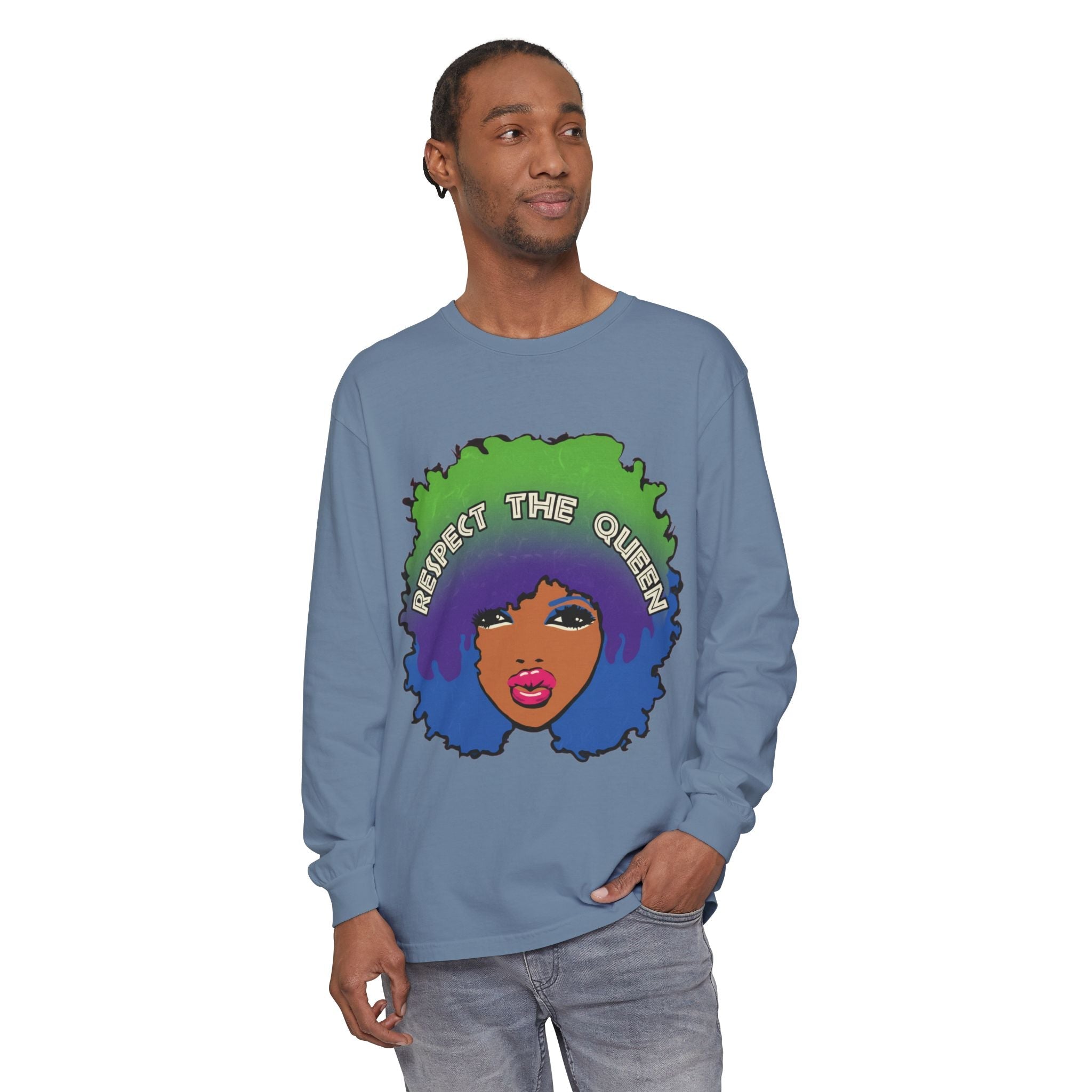 Respect The Queen Long Sleeve Tee — Afrocentric Graphic T-Shirt