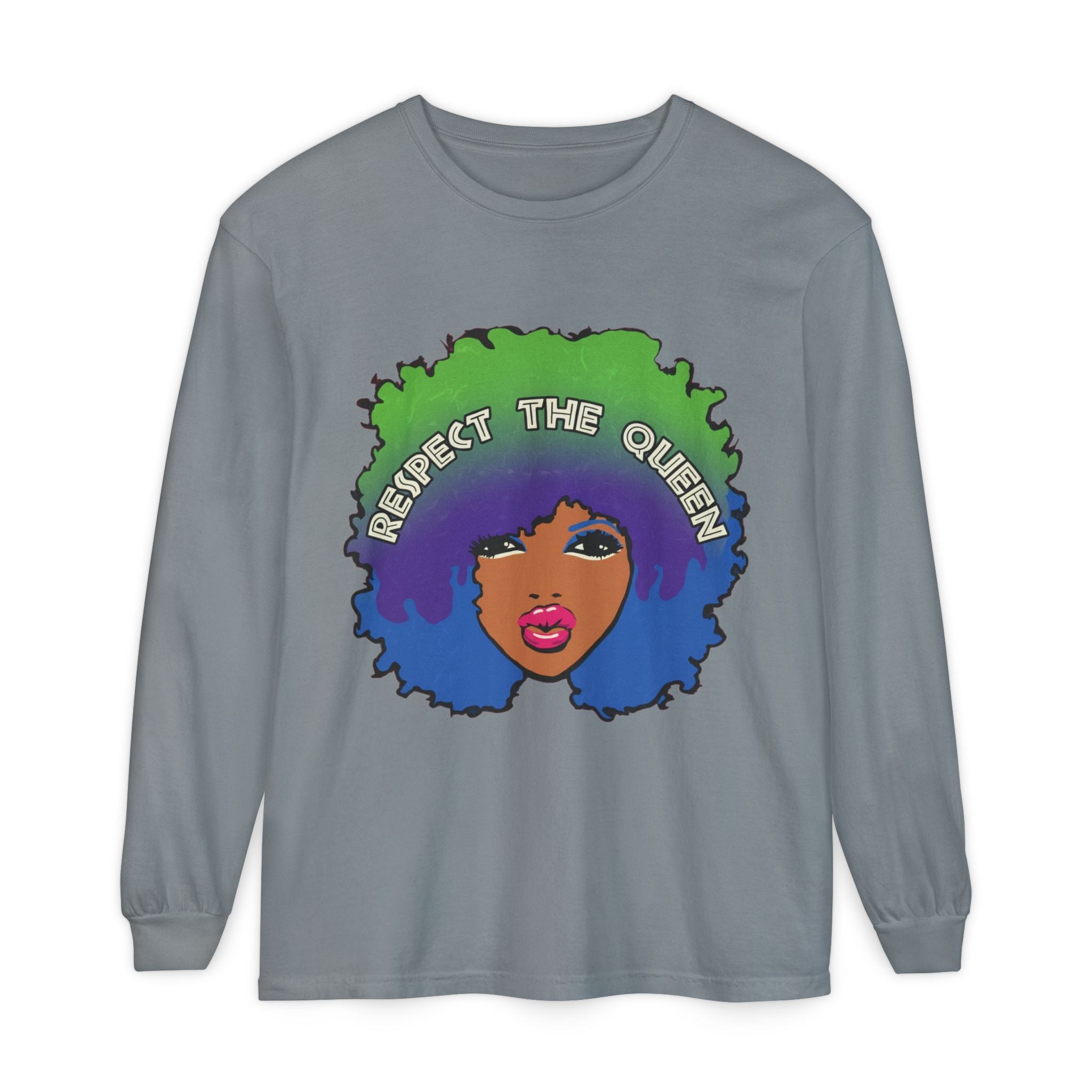 Respect The Queen Long Sleeve Tee — Afrocentric Graphic T-Shirt