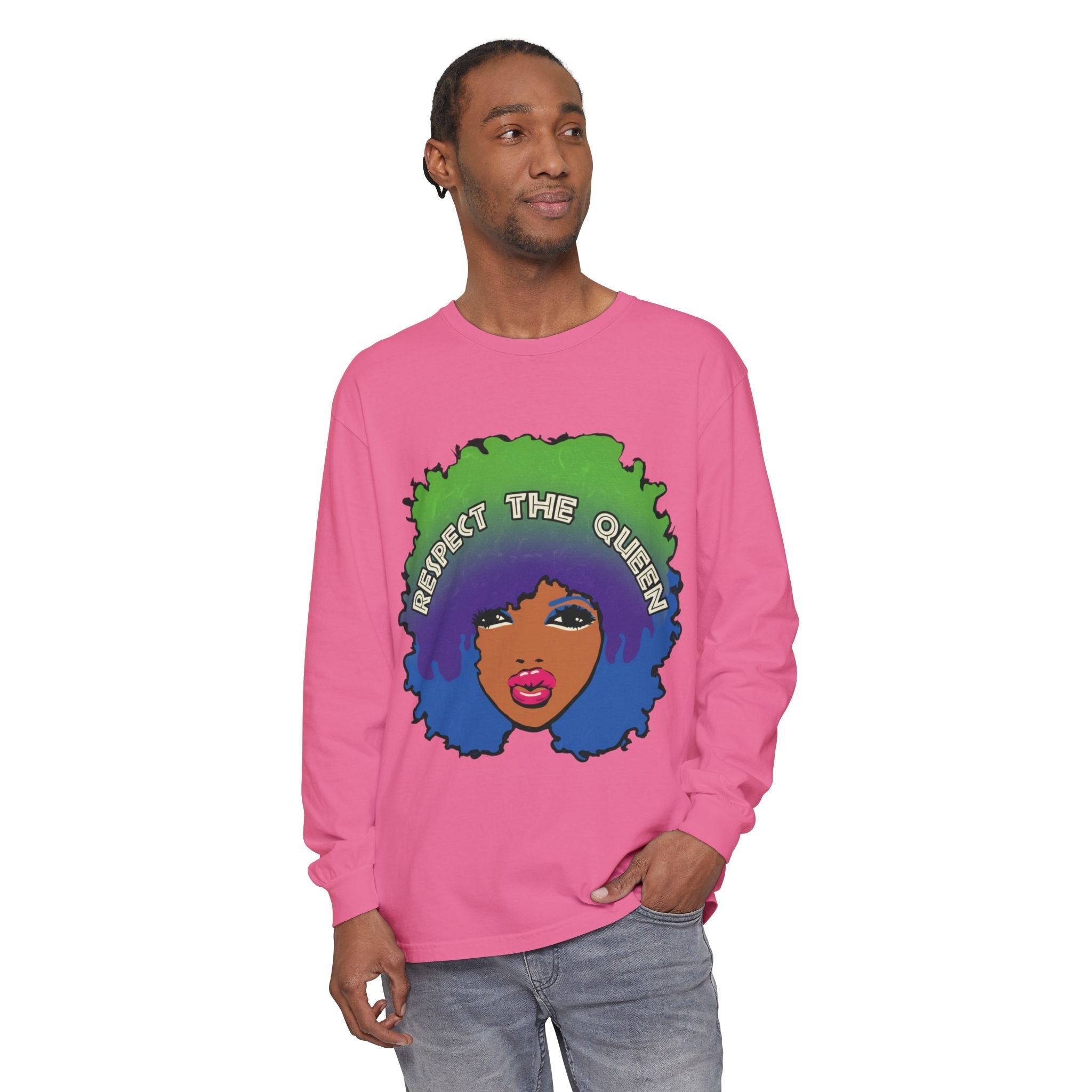 Respect The Queen Long Sleeve Tee — Afrocentric Graphic T-Shirt