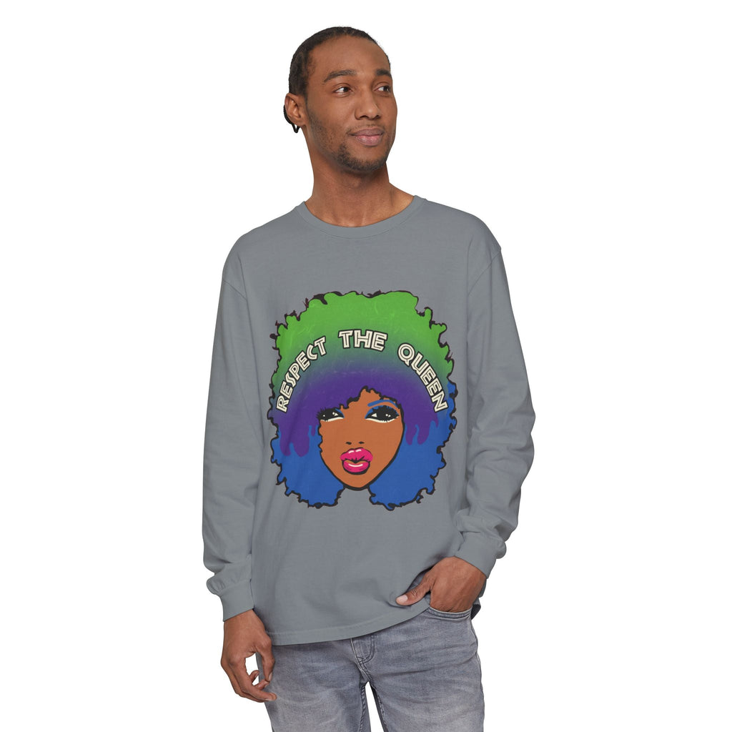Respect The Queen Long Sleeve Tee — Afrocentric Graphic T-Shirt