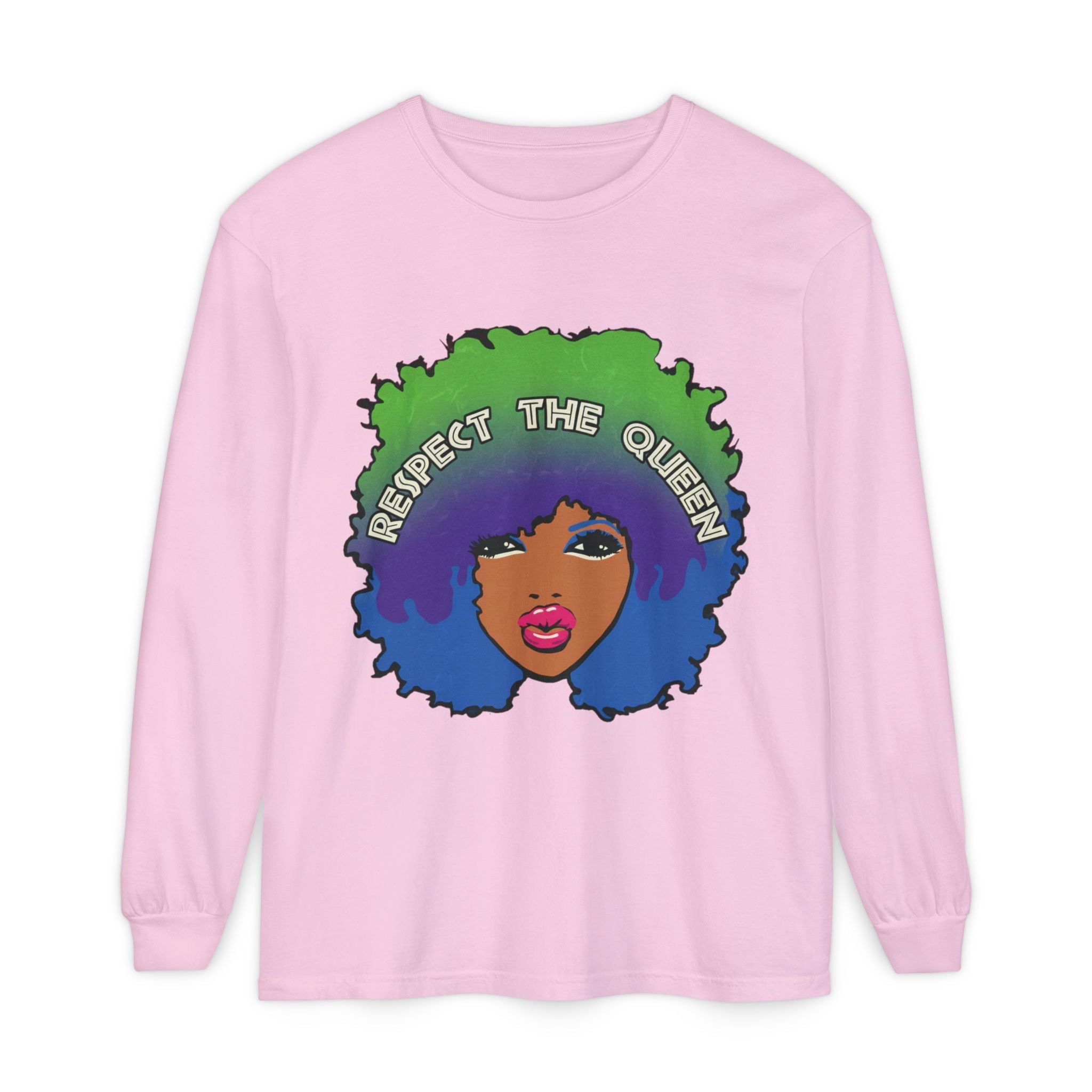Respect The Queen Long Sleeve Tee — Afrocentric Graphic T-Shirt