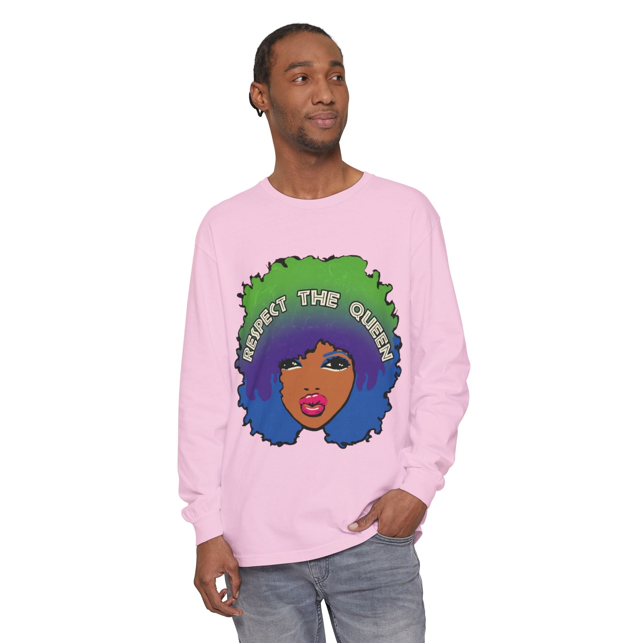 Respect The Queen Long Sleeve Tee — Afrocentric Graphic T-Shirt