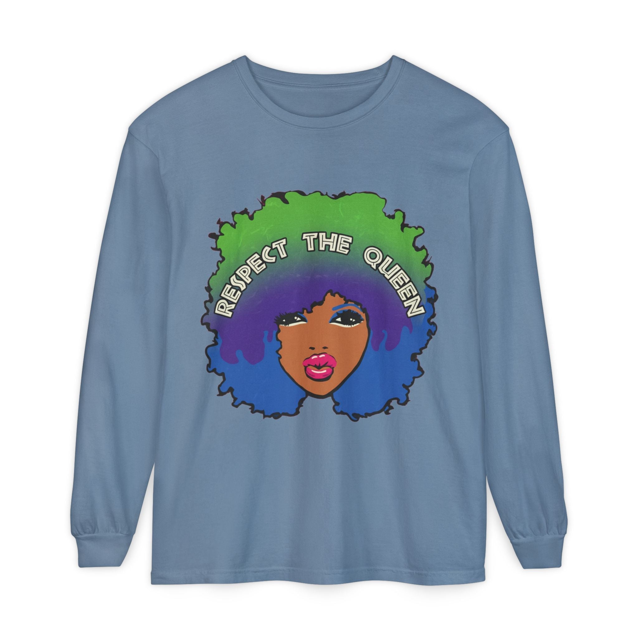 Respect The Queen Long Sleeve Tee — Afrocentric Graphic T-Shirt