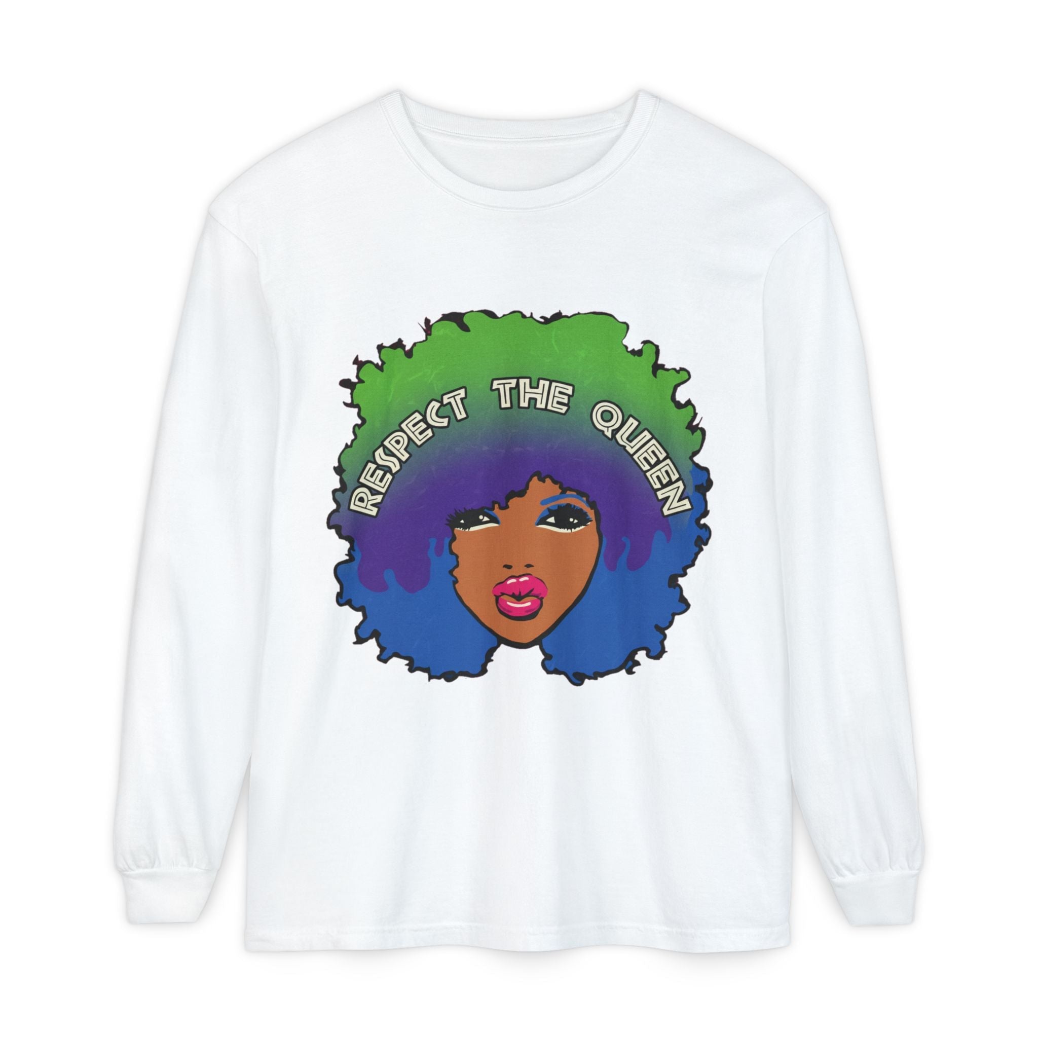 Respect The Queen Long Sleeve Tee — Afrocentric Graphic T-Shirt