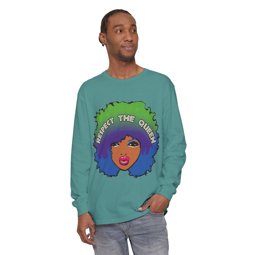 Respect The Queen Long Sleeve Tee — Afrocentric Graphic T-Shirt
