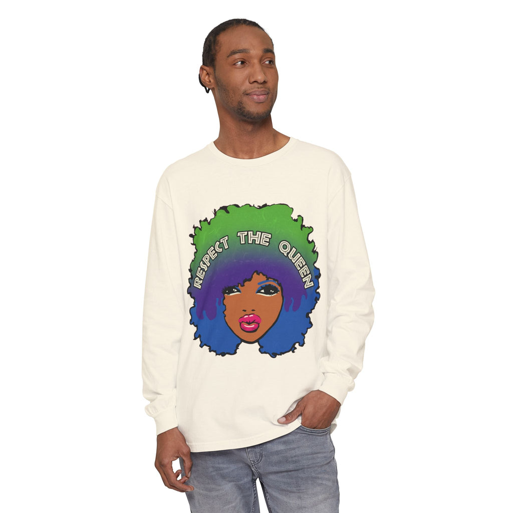 Respect The Queen Long Sleeve Tee — Afrocentric Graphic T-Shirt