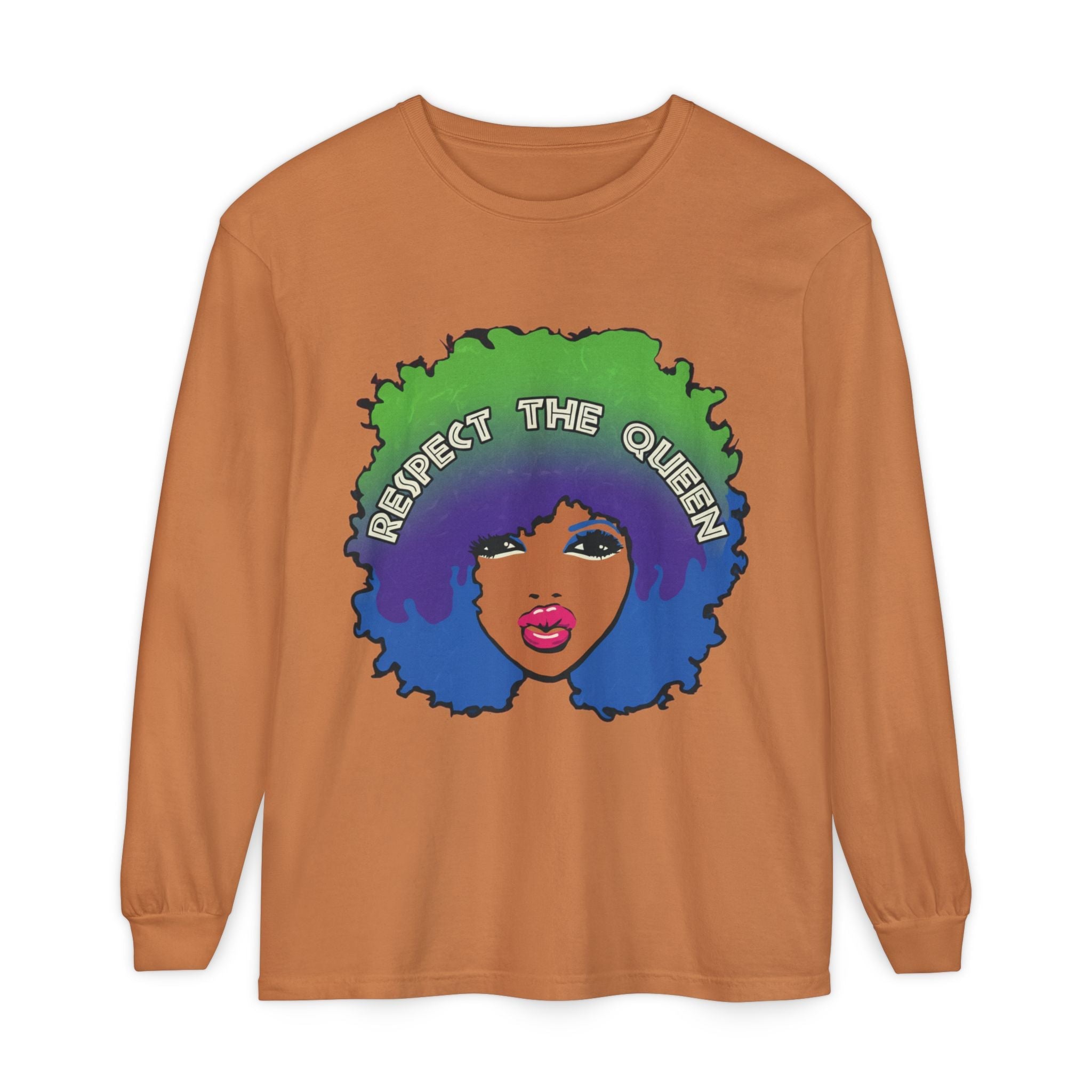 Respect The Queen Long Sleeve Tee — Afrocentric Graphic T-Shirt