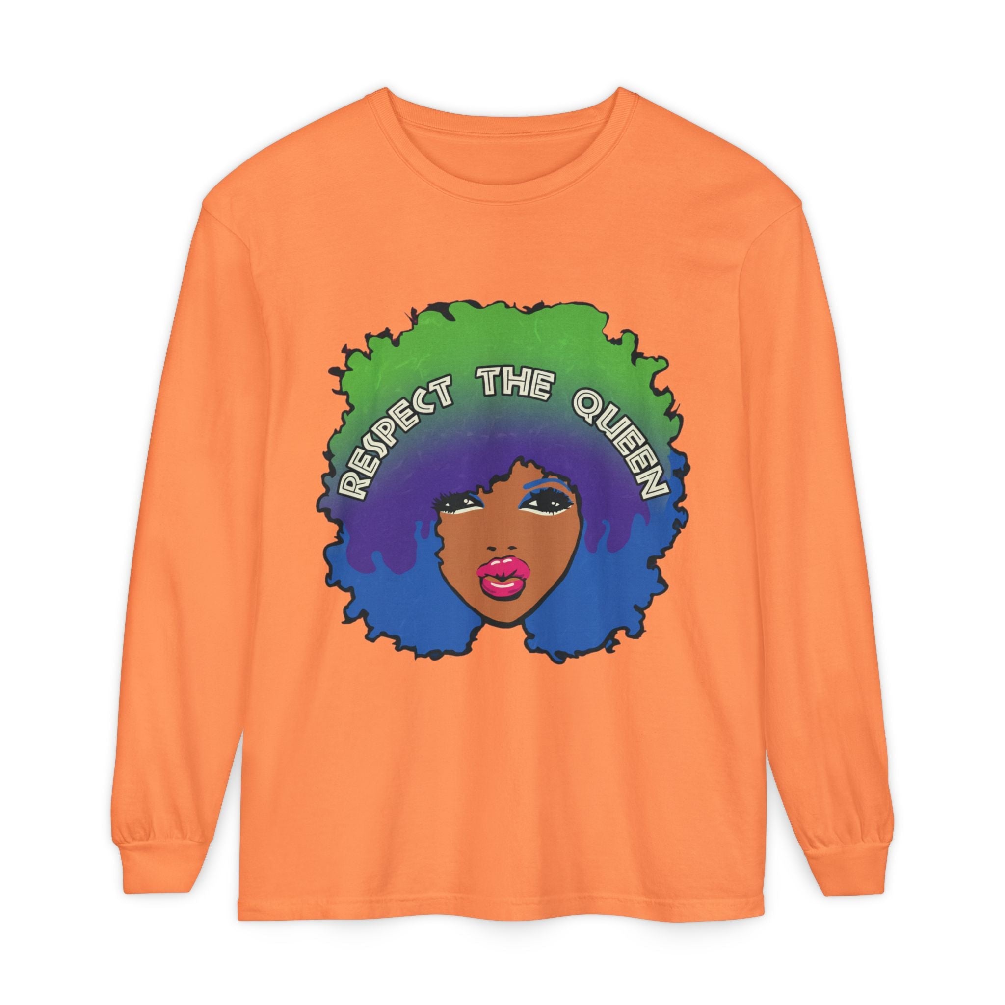 Respect The Queen Long Sleeve Tee — Afrocentric Graphic T-Shirt