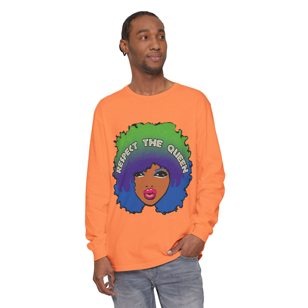 Respect The Queen Long Sleeve Tee — Afrocentric Graphic T-Shirt