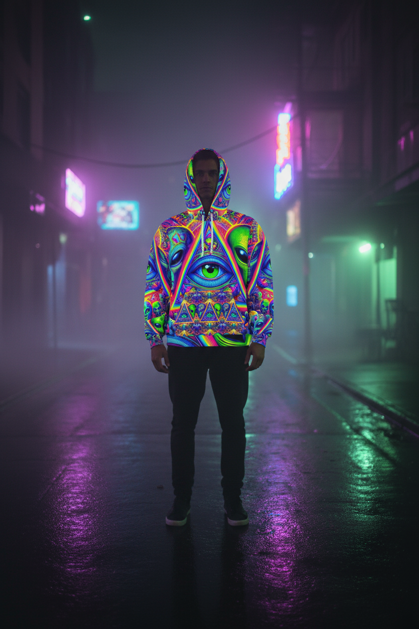 Alien Hoodie Neon Street