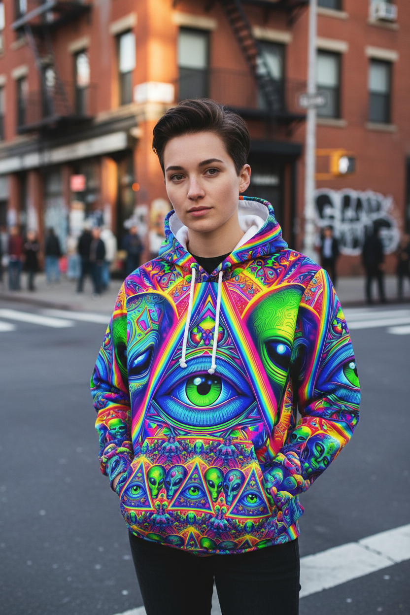 Alien Hoodie Realistic Lifestyle