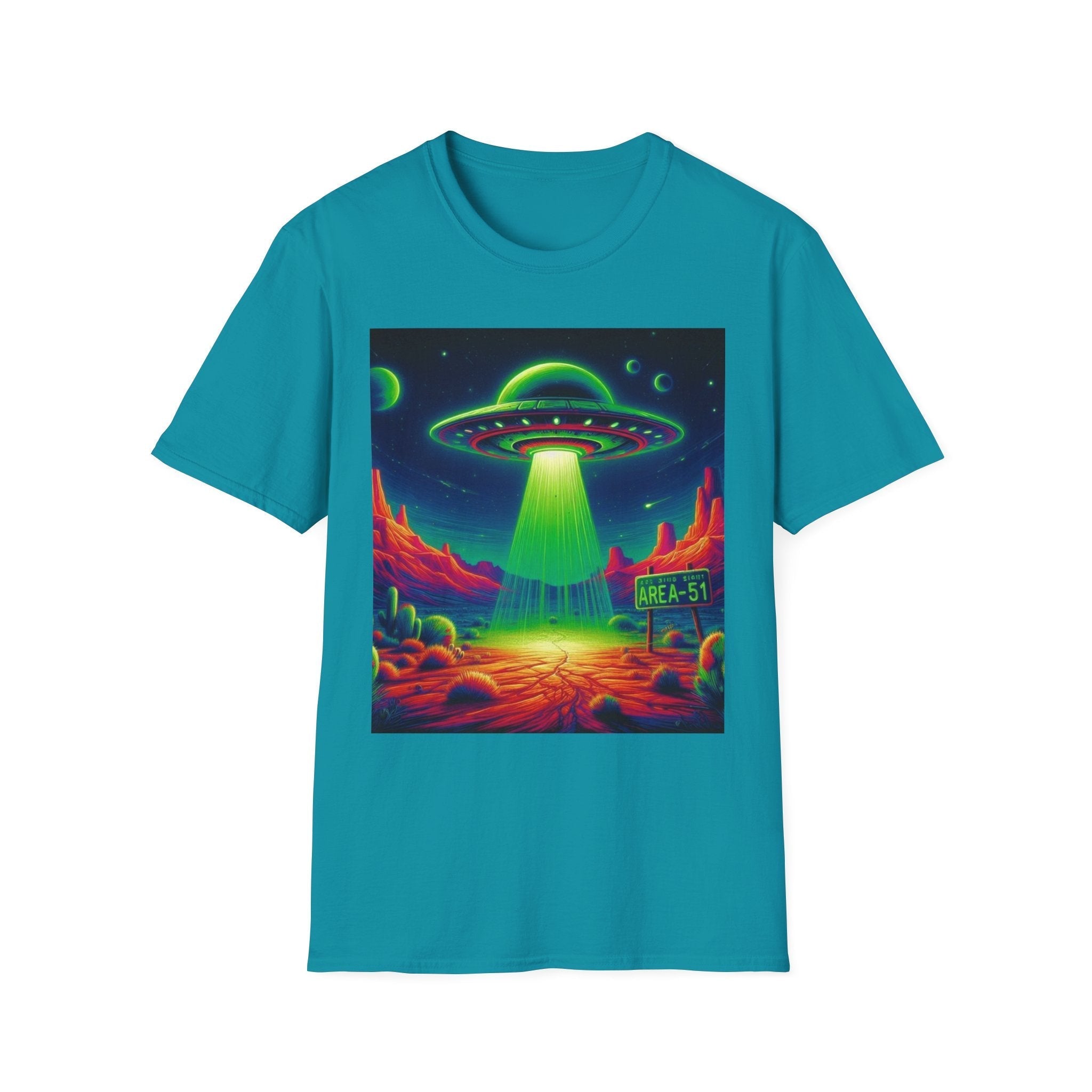 Retro Alien Utopia Tee – Area 51 UFO Graphic Shirt Printify
