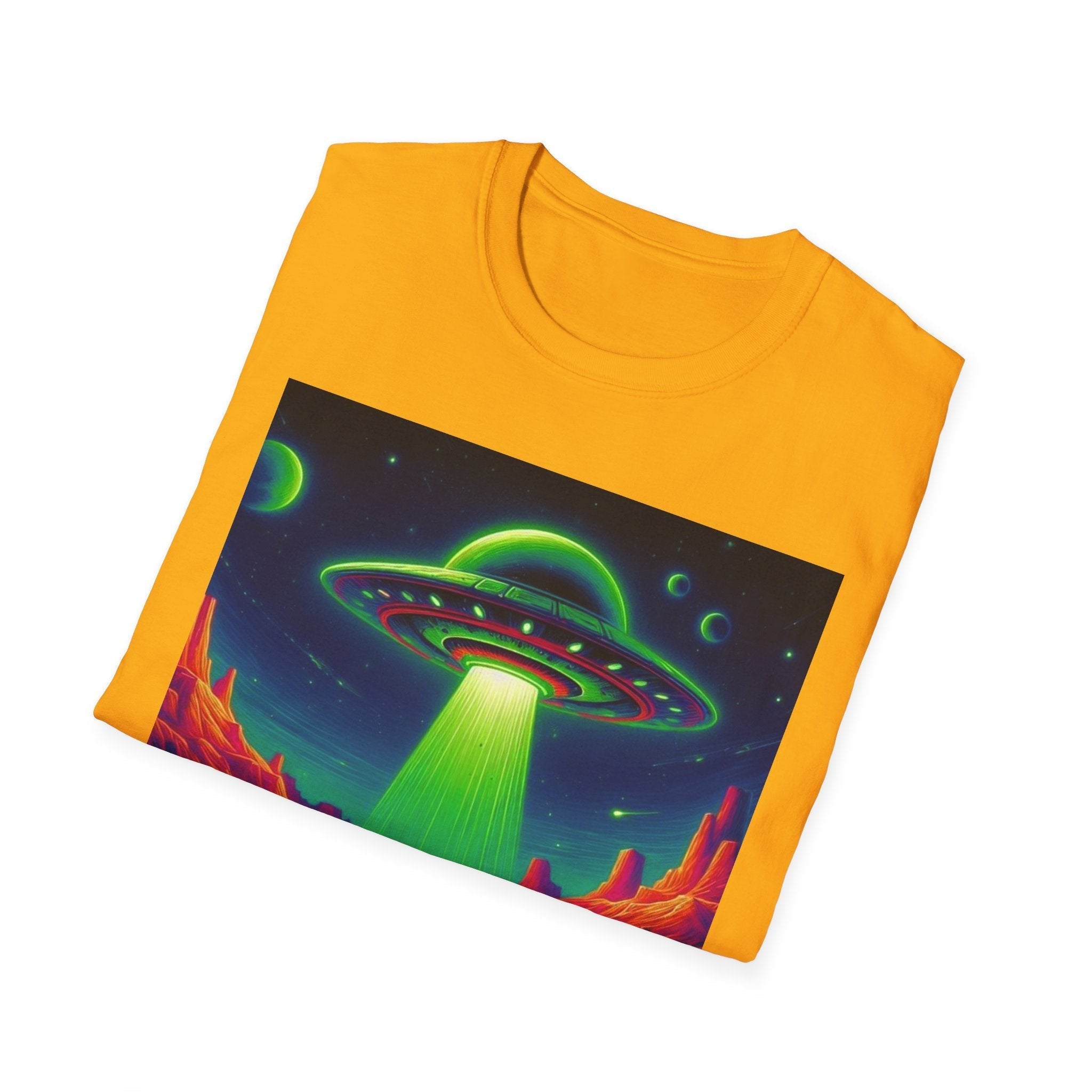 Retro Alien Utopia Tee – Area 51 UFO Graphic Shirt Printify