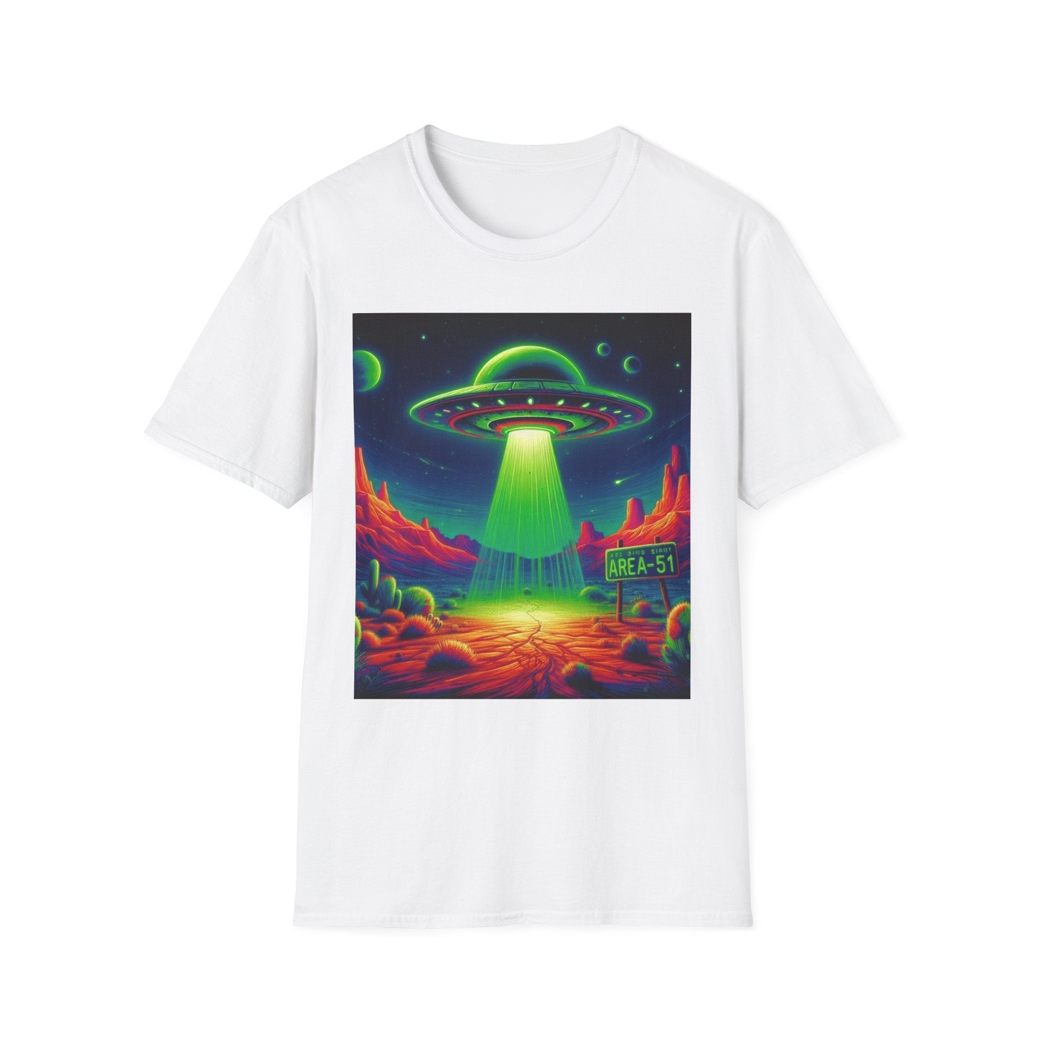 Retro Alien Utopia Tee – Area 51 UFO Graphic Shirt Printify