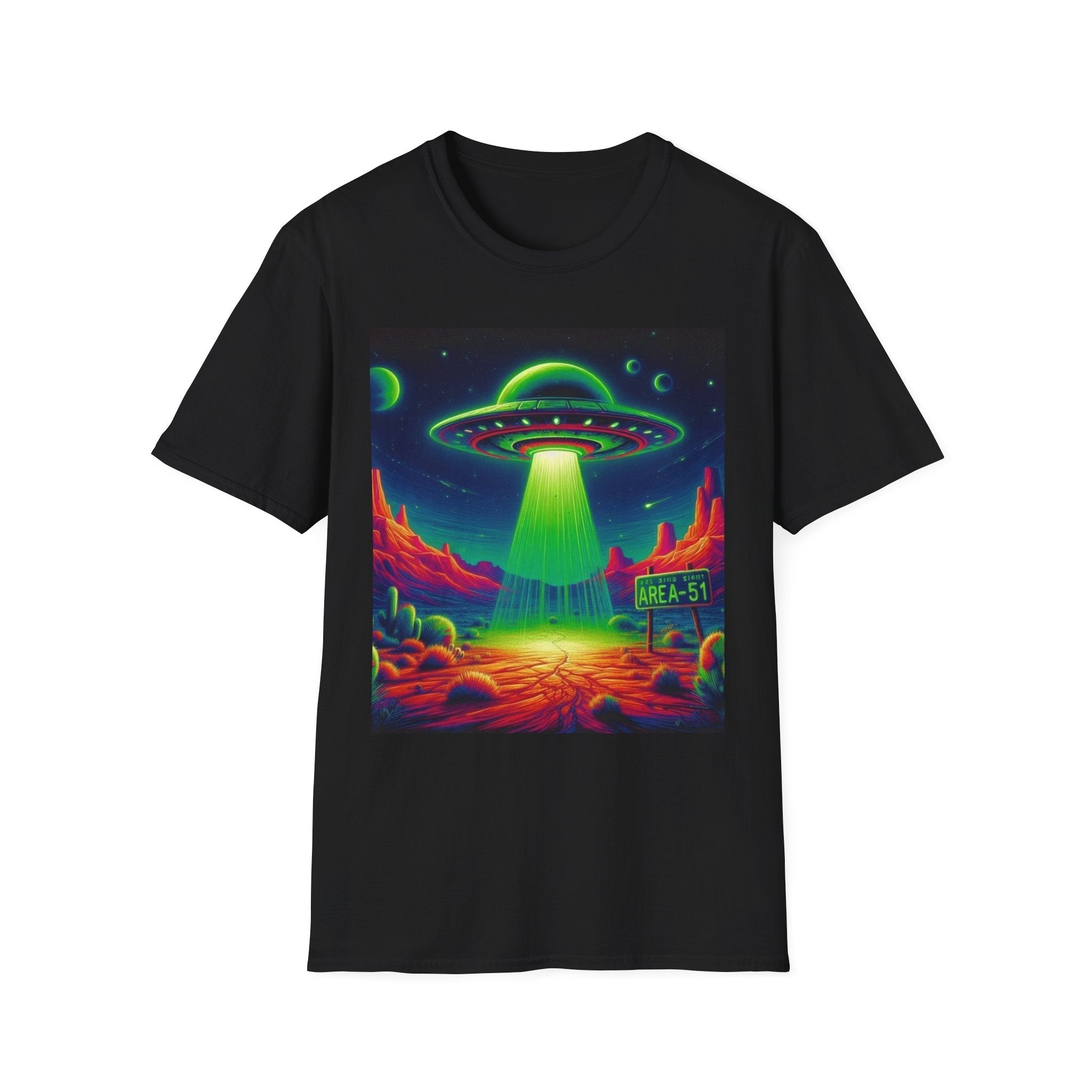 Retro Alien Utopia Tee – Area 51 UFO Graphic Shirt Printify