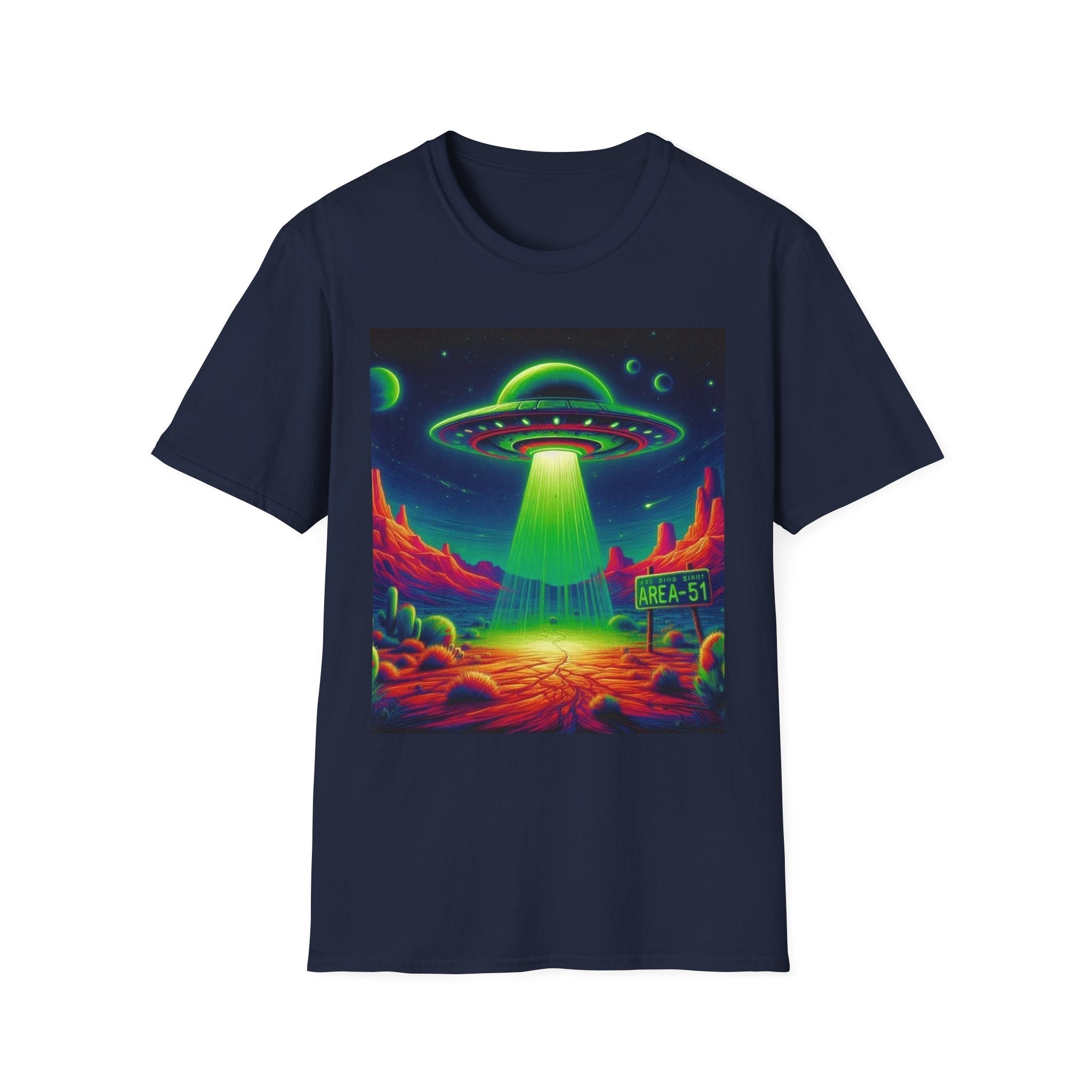 Retro Alien Utopia Tee – Area 51 UFO Graphic Shirt Printify