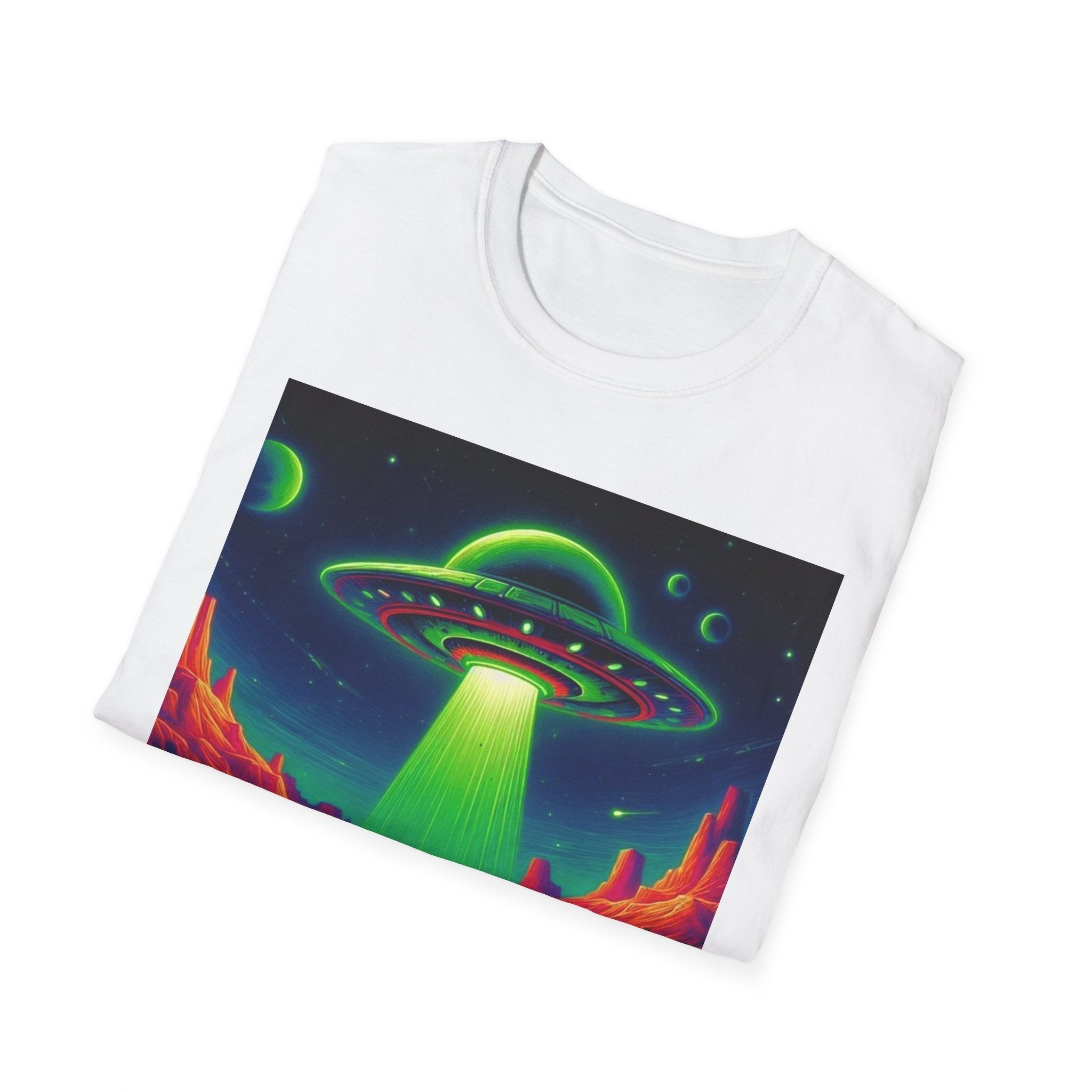 Retro Alien Utopia Tee – Area 51 UFO Graphic Shirt Printify