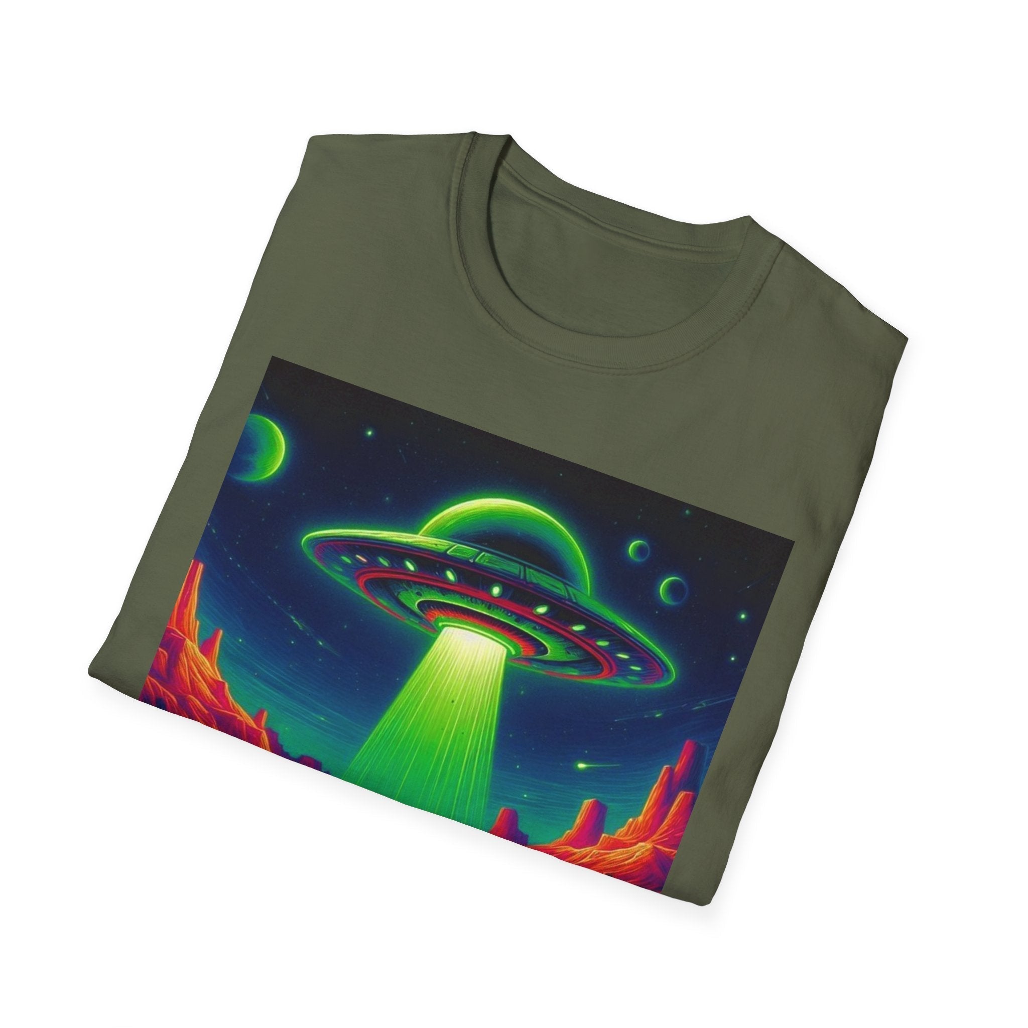 Retro Alien Utopia Tee – Area 51 UFO Graphic Shirt Printify