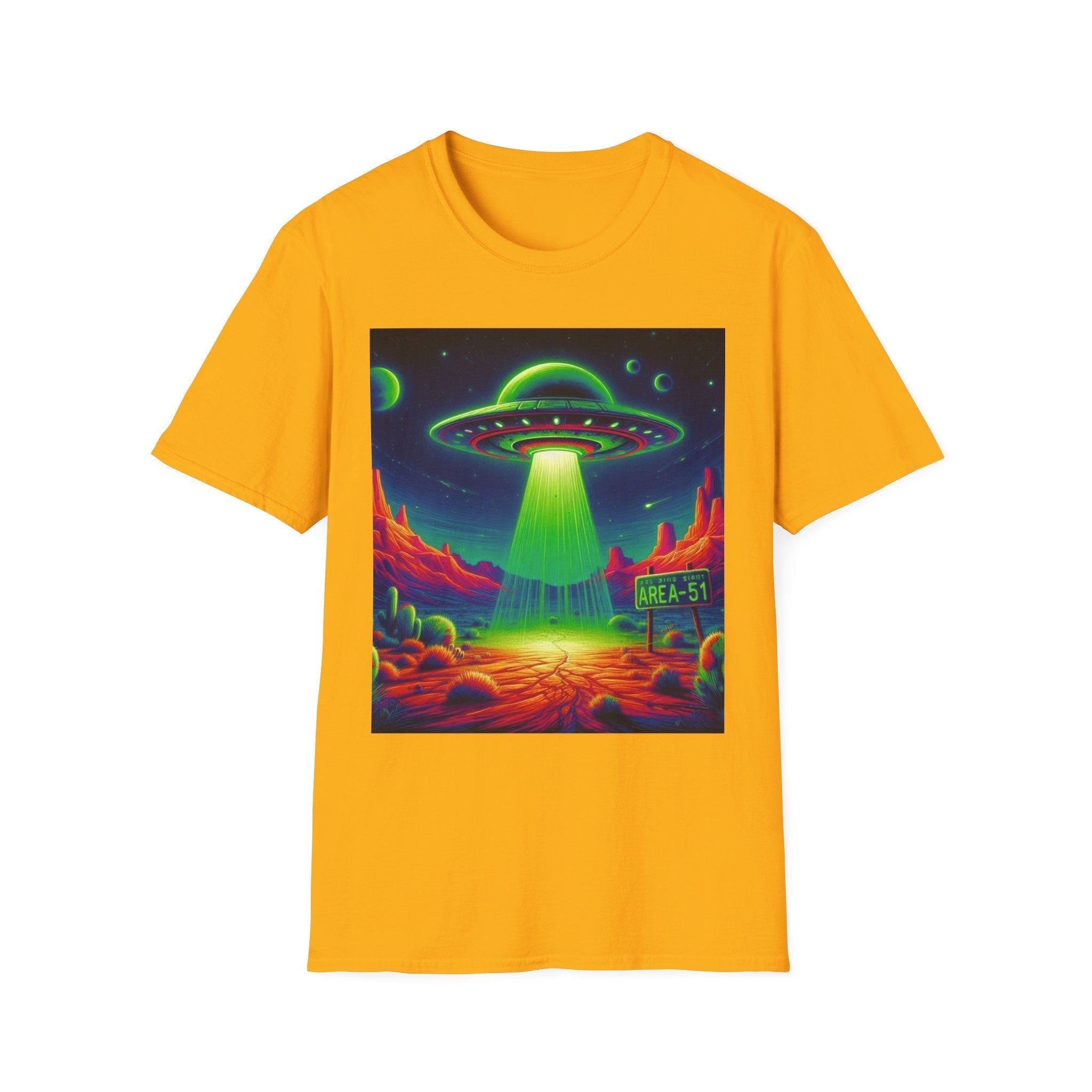 Retro Alien Utopia Tee – Area 51 UFO Graphic Shirt Printify