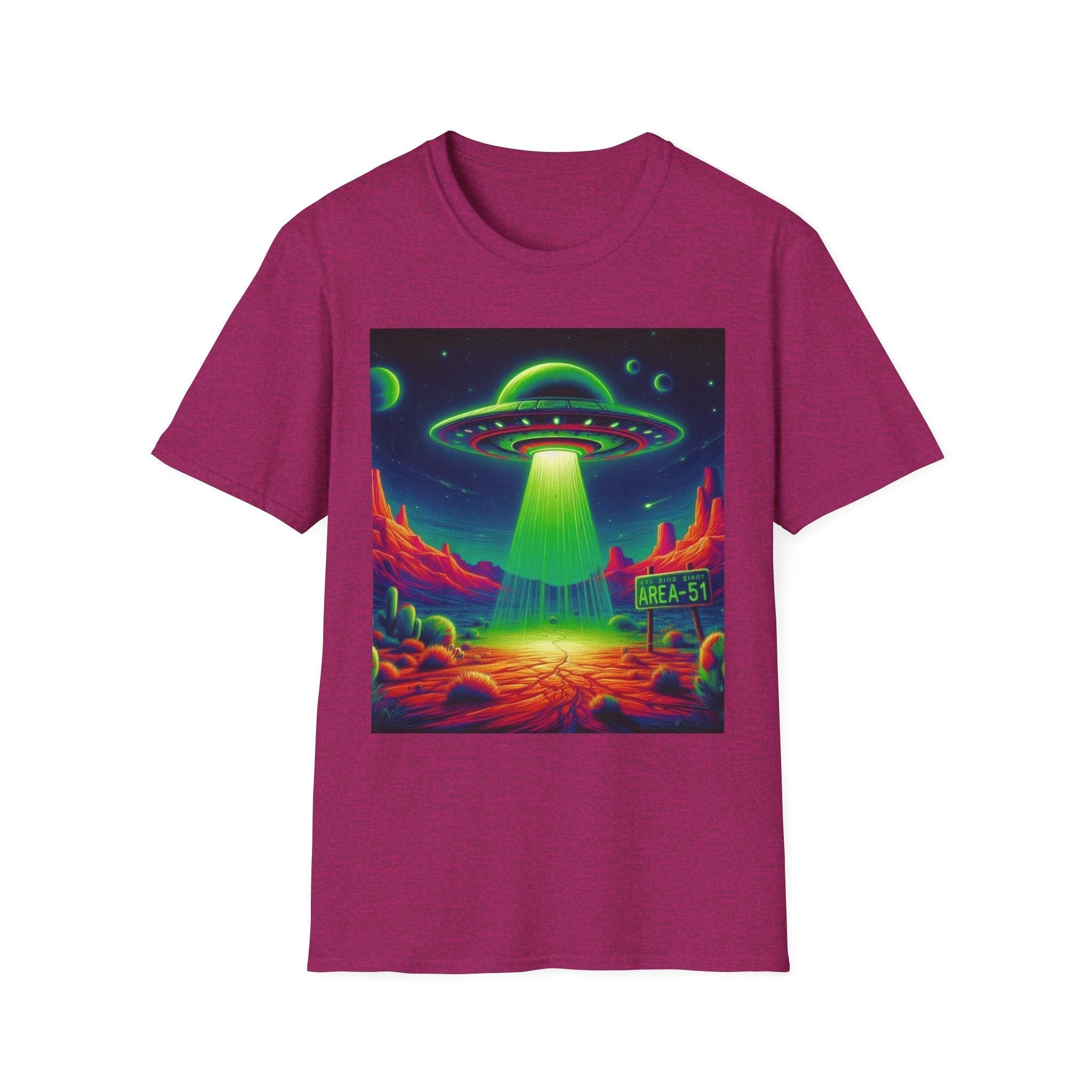 Retro Alien Utopia Tee – Area 51 UFO Graphic Shirt Printify