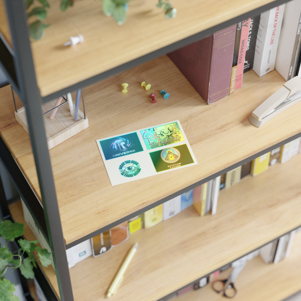 Retro Gamer & Mystic Sticker Sheet — Neon Skull, Egyptian Scarab & Inspiration Decals Printify