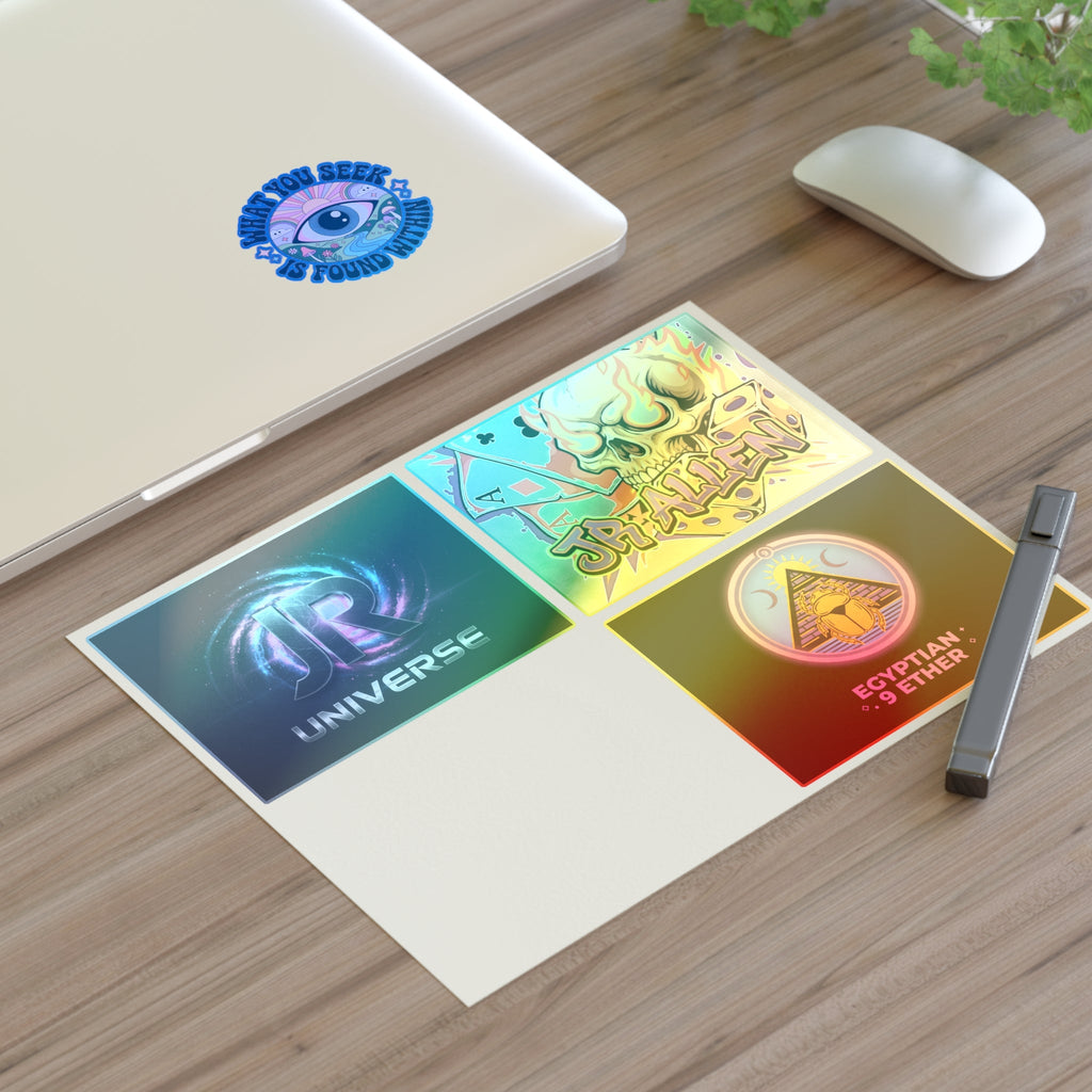 Retro Gamer & Mystic Sticker Sheet — Neon Skull, Egyptian Scarab & Inspiration Decals Printify
