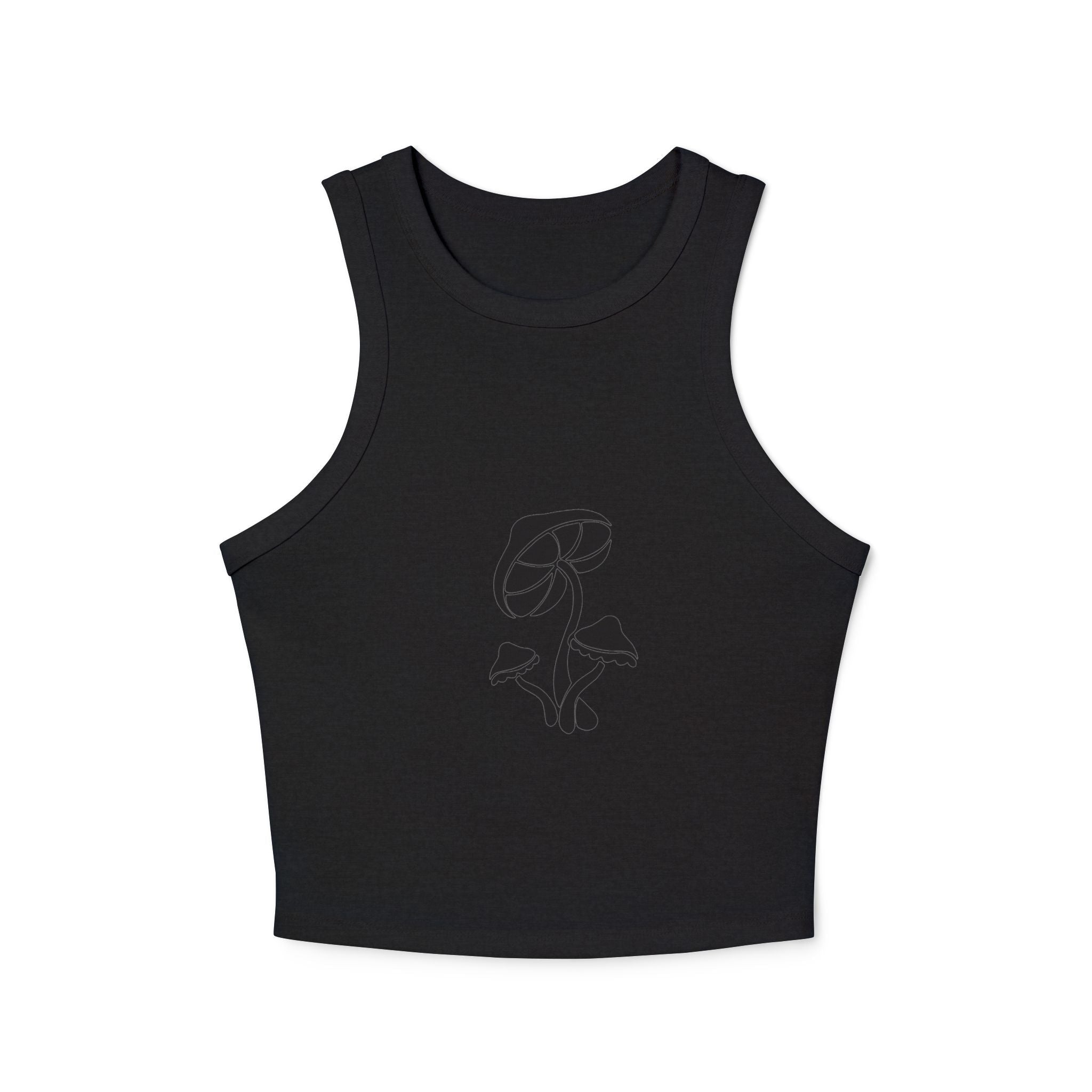 Retro Floral Women's Micro Rib Racer Tank Top, Casual Summer Top, Boho Style Shirt, Gift for Her, Festival Wear, Comfortable Layering Printify