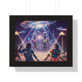 Retro Space Invaders Poster Framed Horizontal | Sci‑Fi Aliens Art Printify