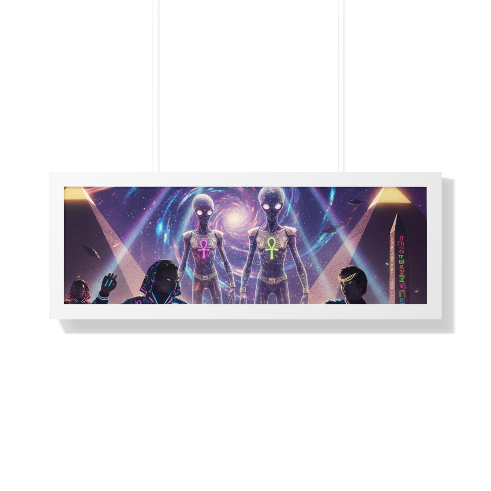 Retro Space Invaders Poster Framed Horizontal | Sci‑Fi Aliens Art Printify