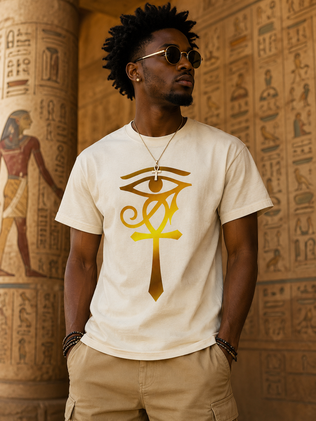 Eye of Horus Ankh Tee — Ancient Egyptian Symbol