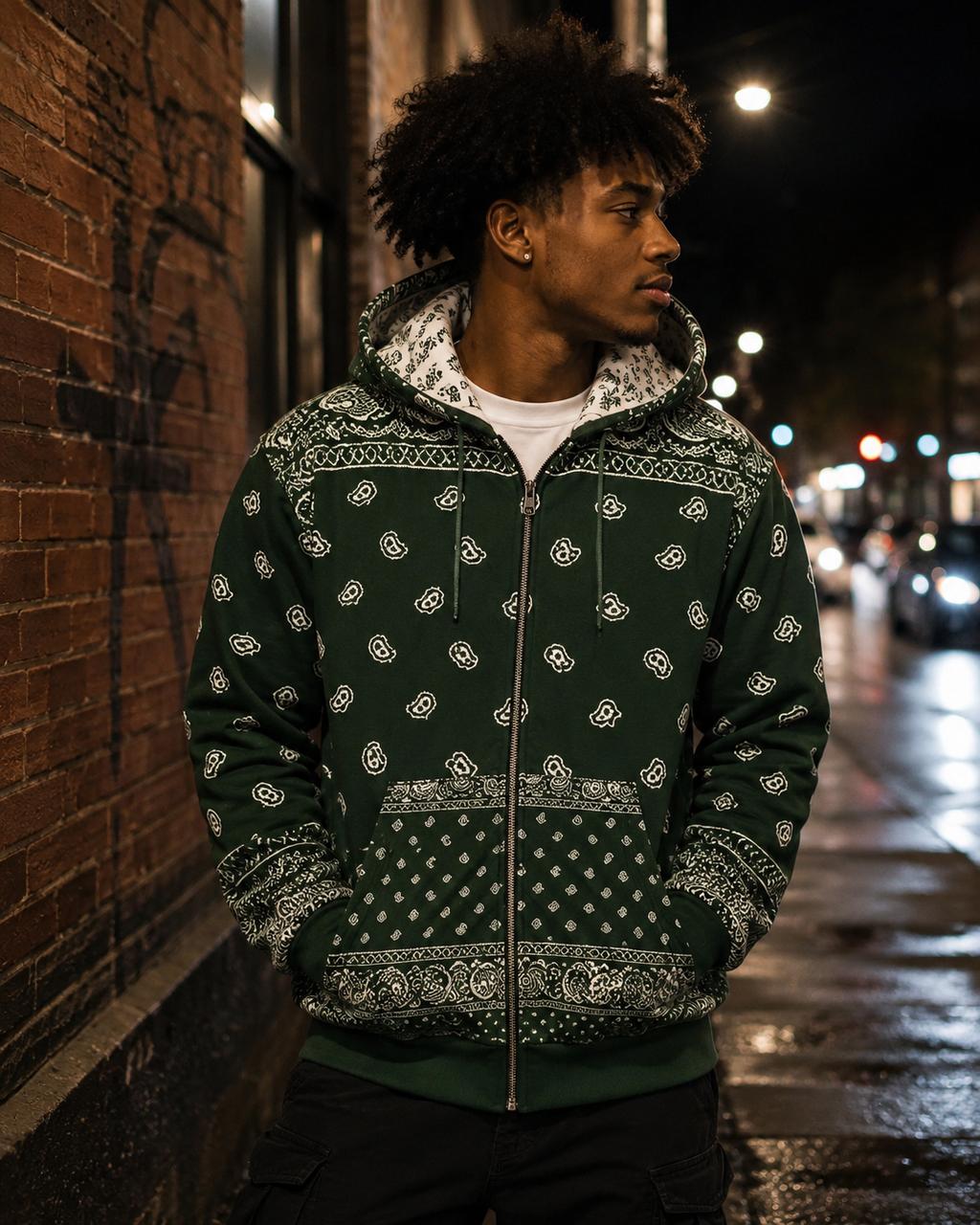 Paisley Bandana AOP Zip Hoodie