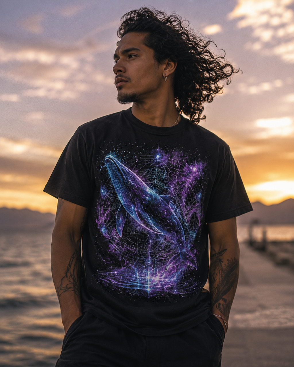 Galaxy Whale T-Shirt — Cosmic Whale Graphic Tee for Ocean & Space Lovers