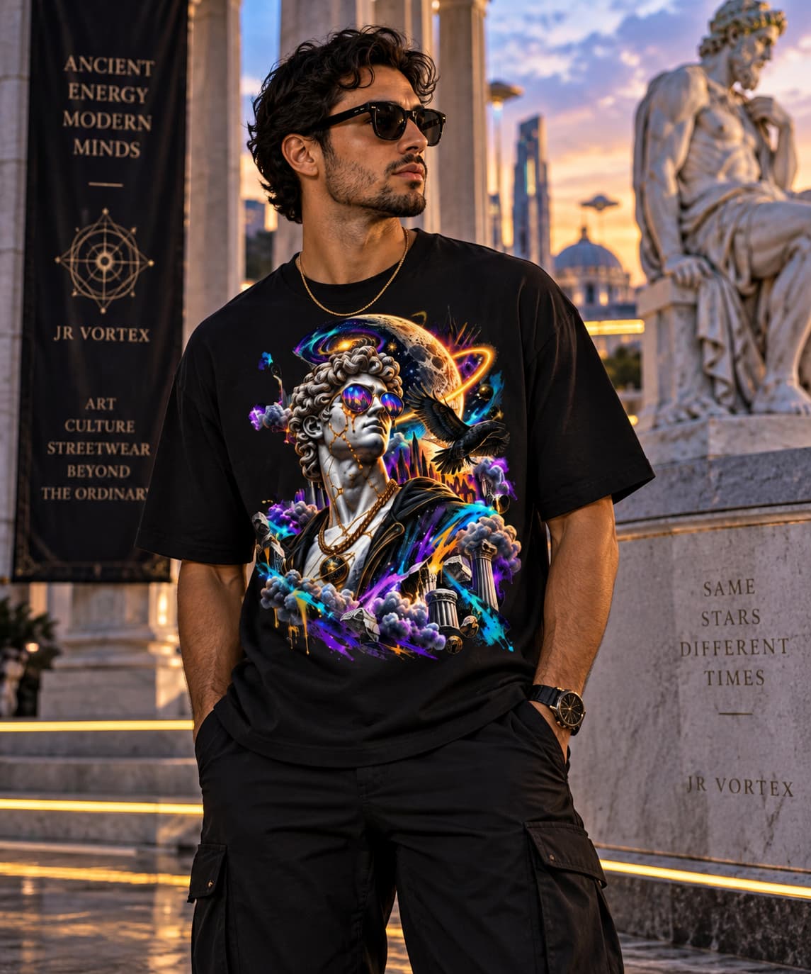 Cosmic Apollo Oversized T-Shirt – Ancient Future Graphic Tee