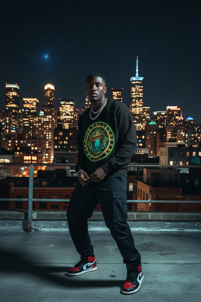 Rooftop night skyline