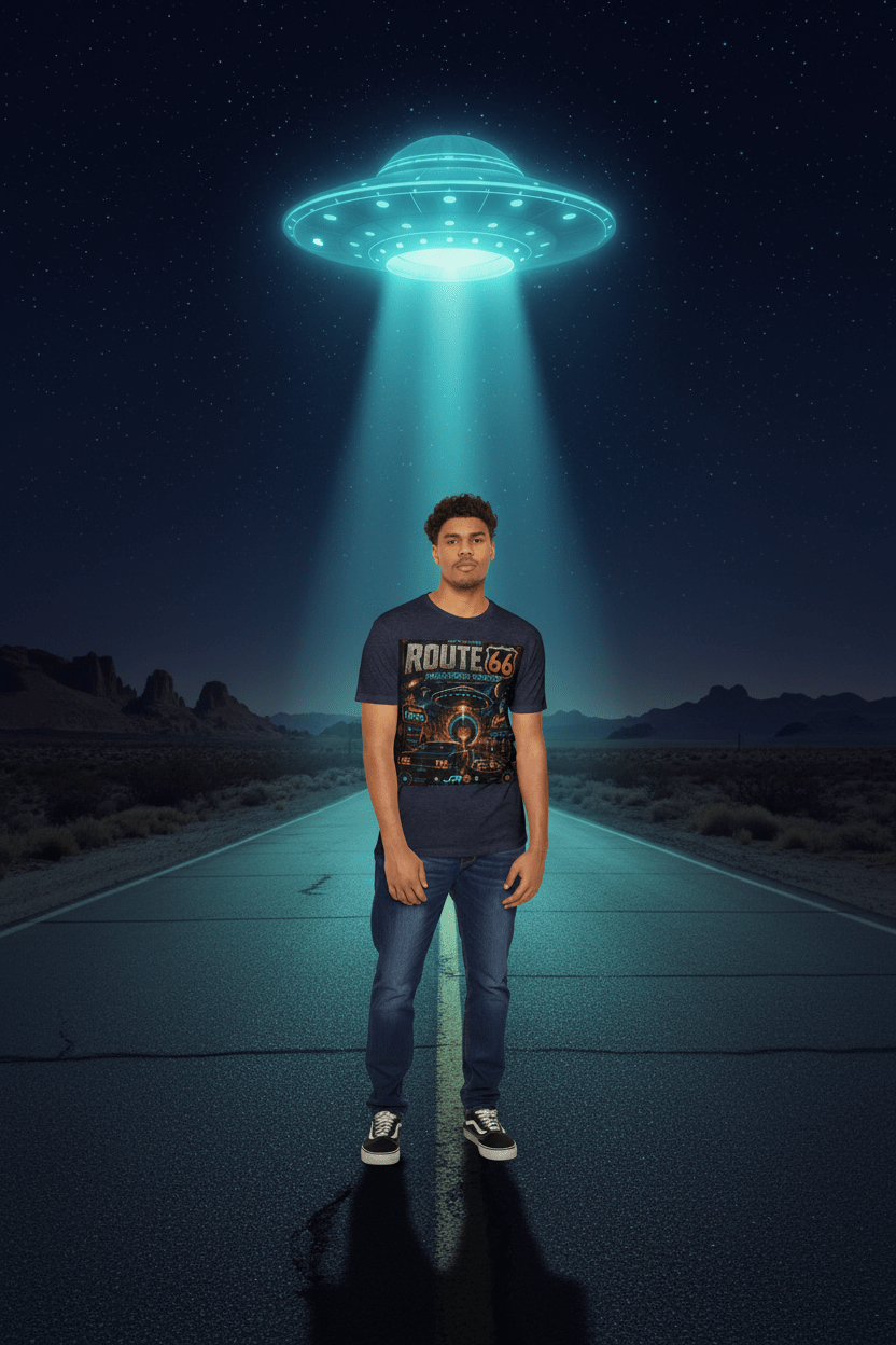 Black Man Desert Highway Night