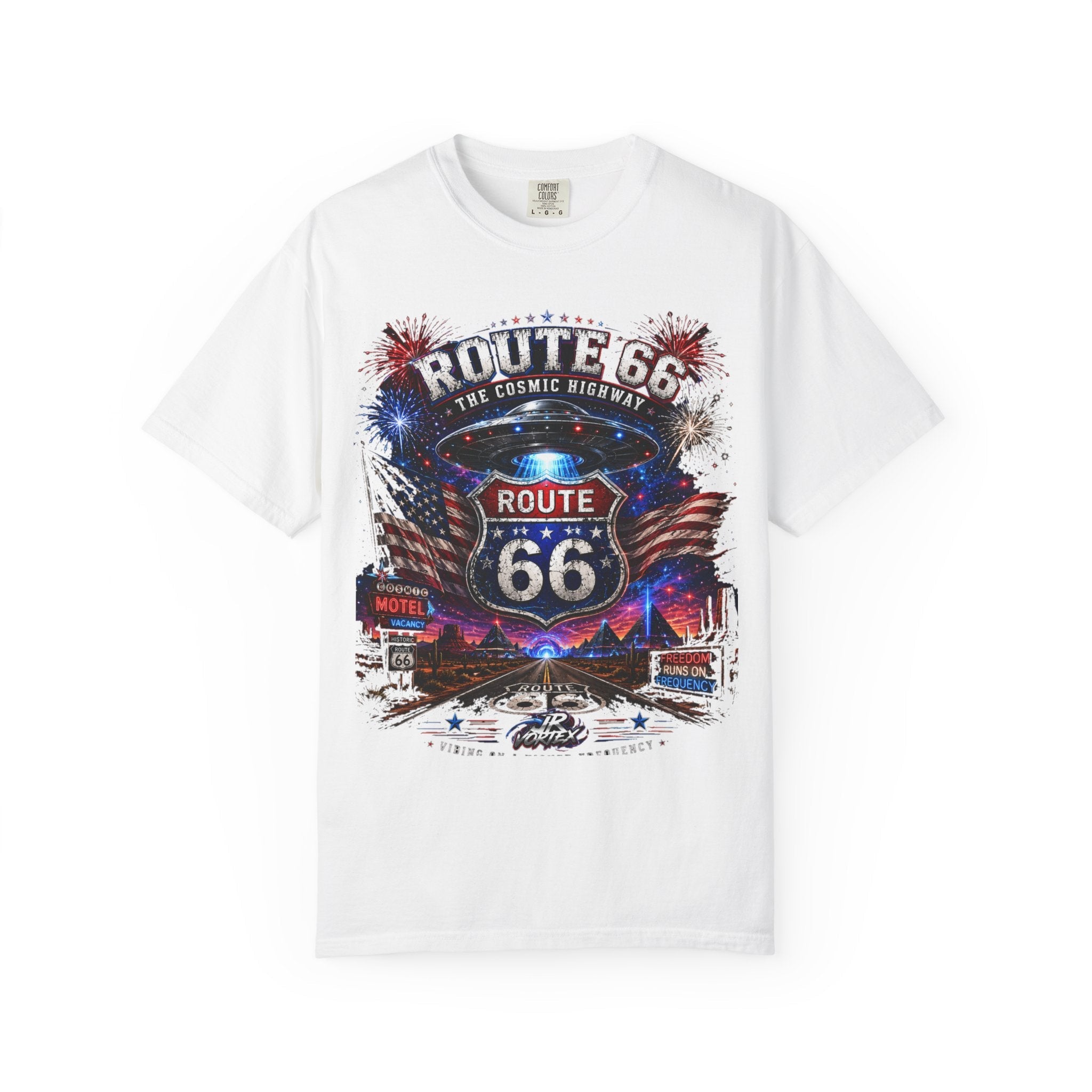 Route 66 Vintage Graphic T-Shirt — The Cosmic Highway Road Trip Tee