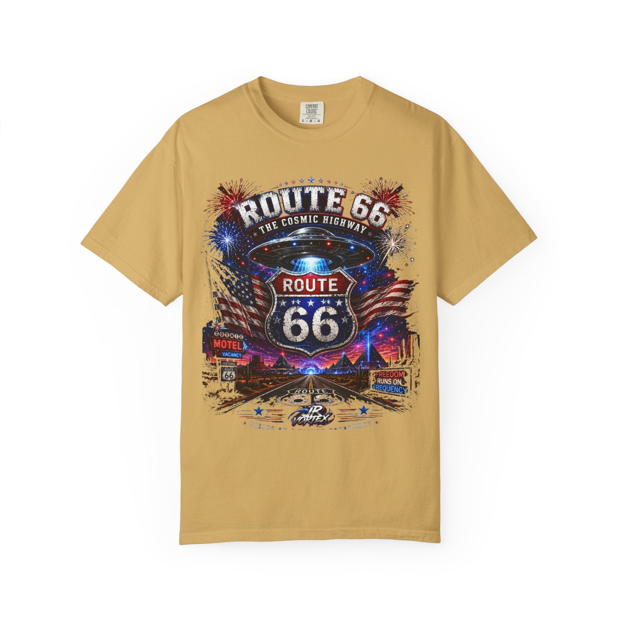 Route 66 Vintage Graphic T-Shirt — The Cosmic Highway Road Trip Tee