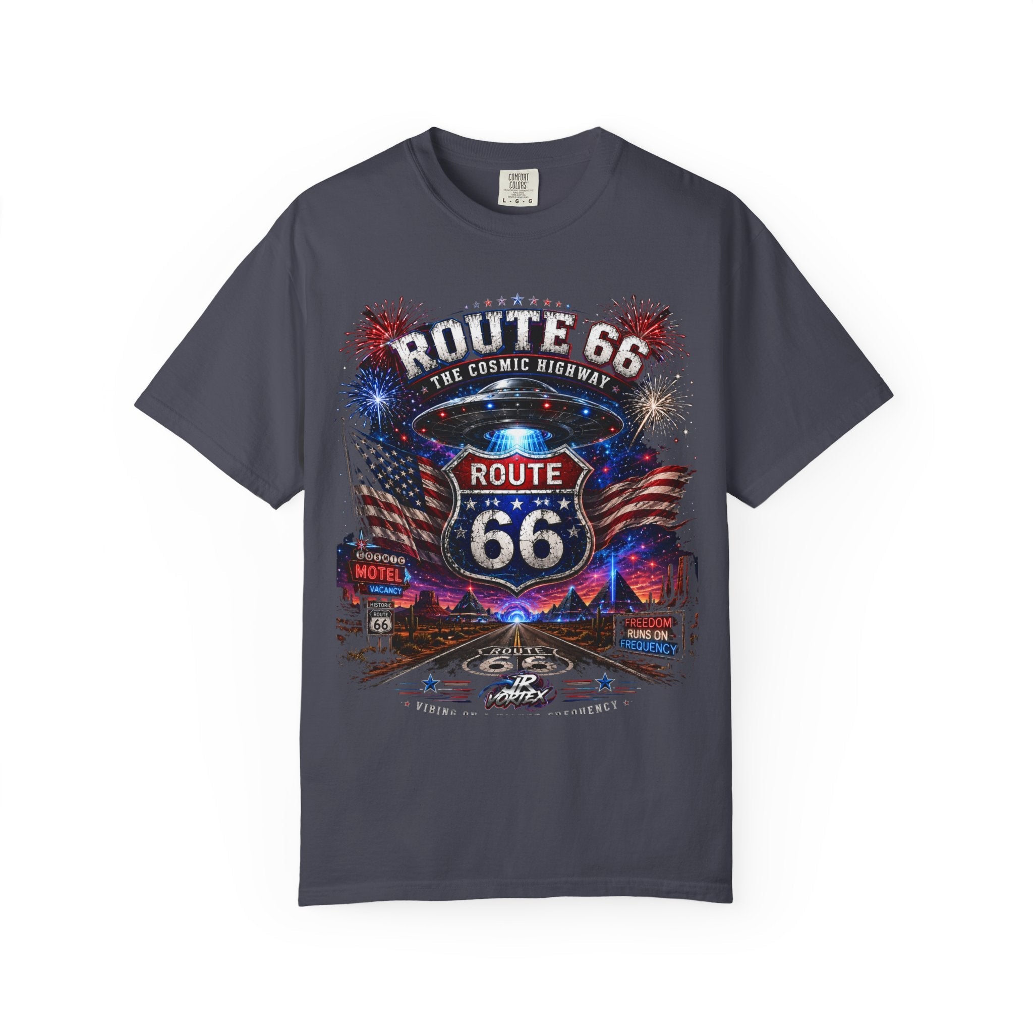 Route 66 Vintage Graphic T-Shirt — The Cosmic Highway Road Trip Tee