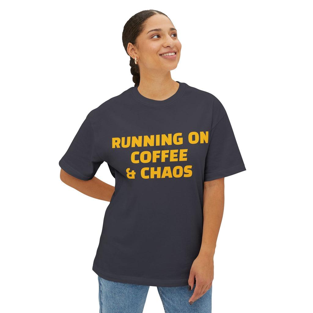 Running On Coffee & Chaos Tee – Funny Coffee Lover Shirt Printify