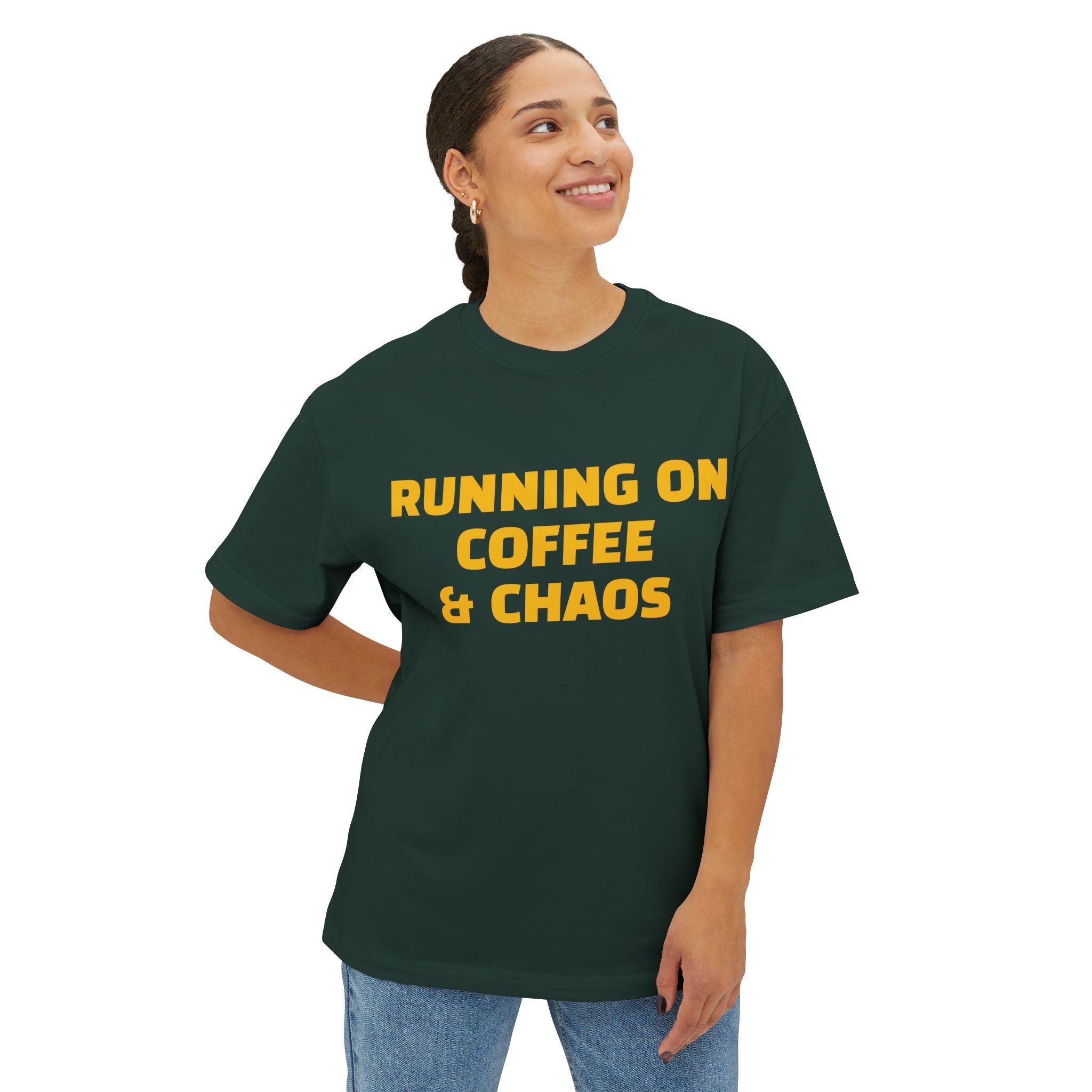Running On Coffee & Chaos Tee – Funny Coffee Lover Shirt Printify