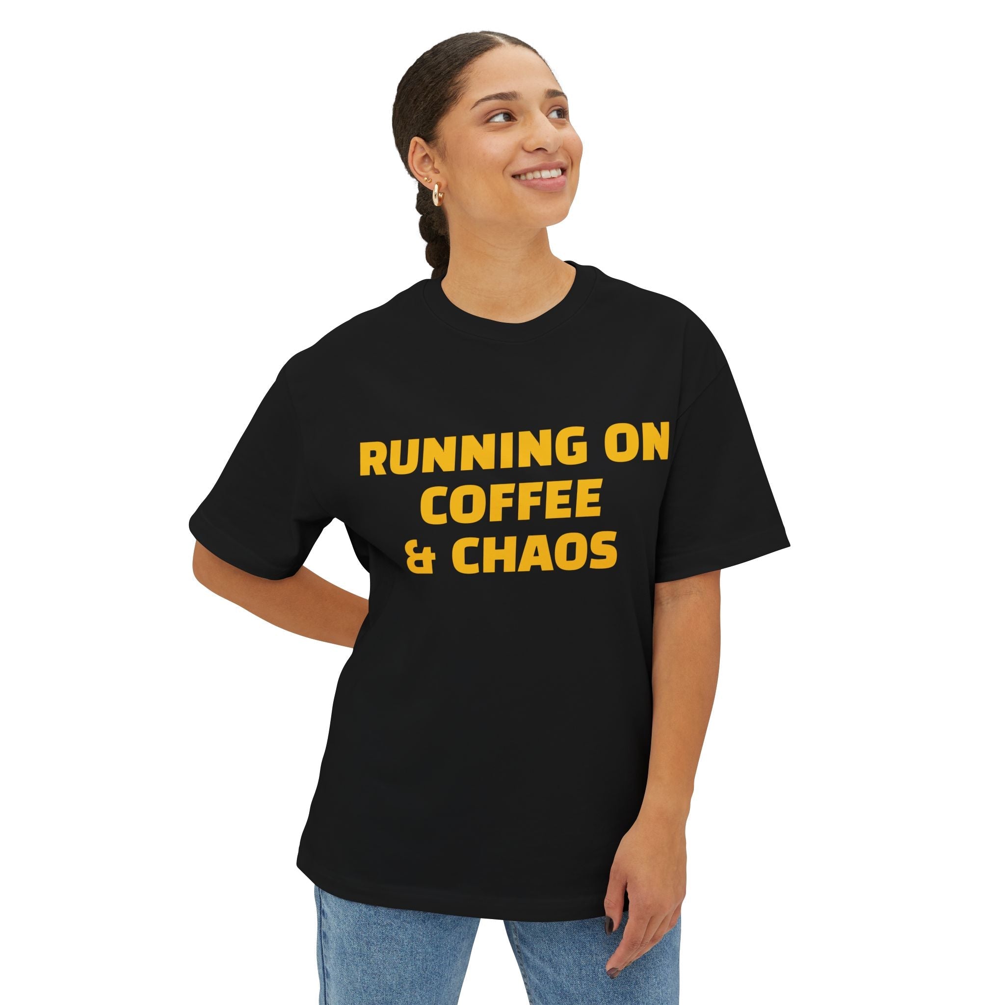 Running On Coffee & Chaos Tee – Funny Coffee Lover Shirt Printify