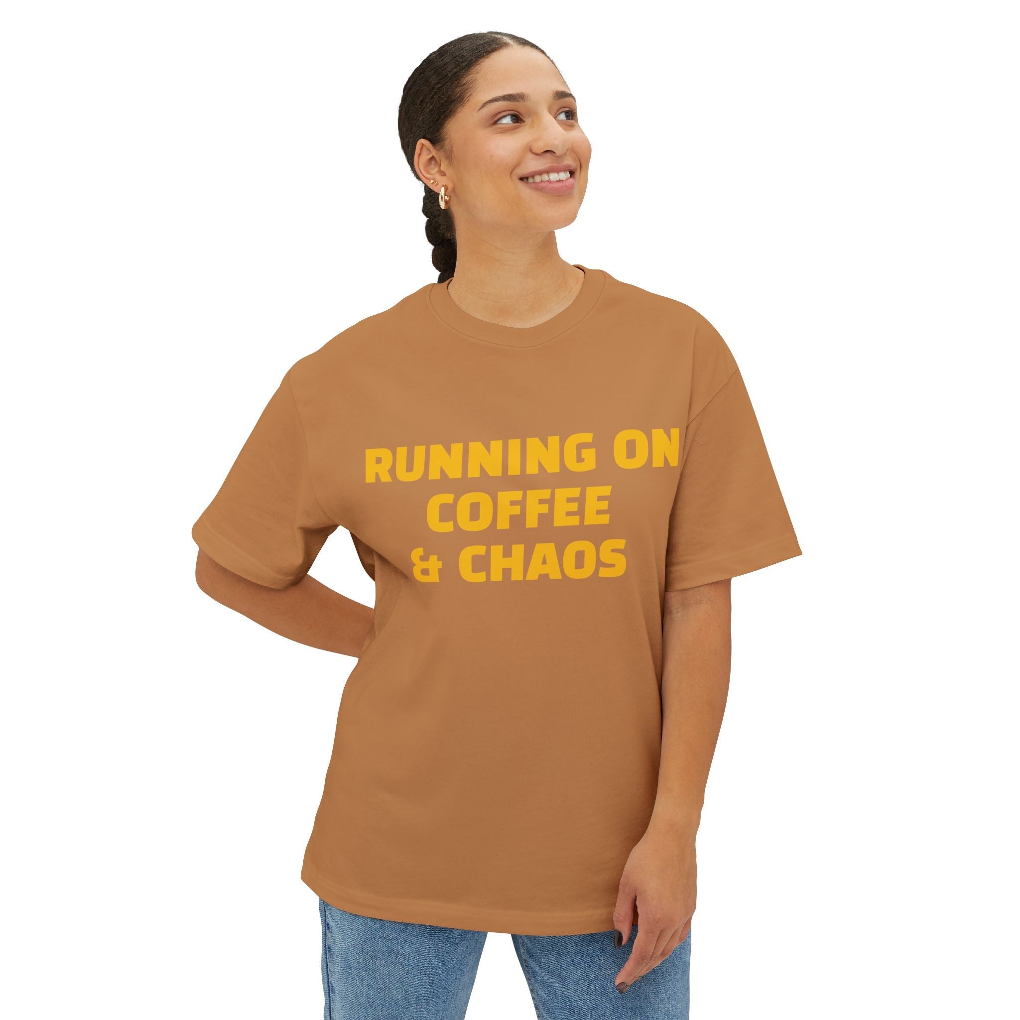 Running On Coffee & Chaos Tee – Funny Coffee Lover Shirt Printify