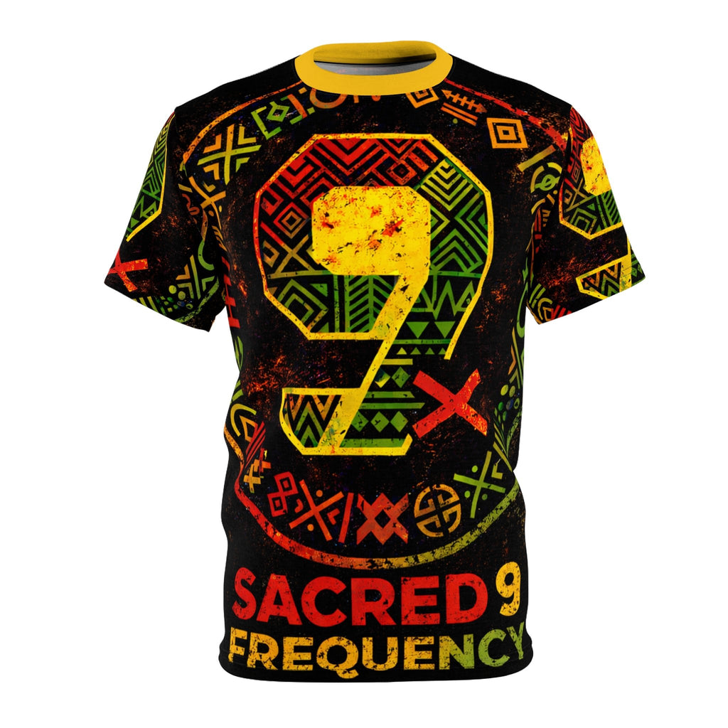 Sacred 9 Frequency Rasta Graphic Tee — All-Over Print Streetwear Printify