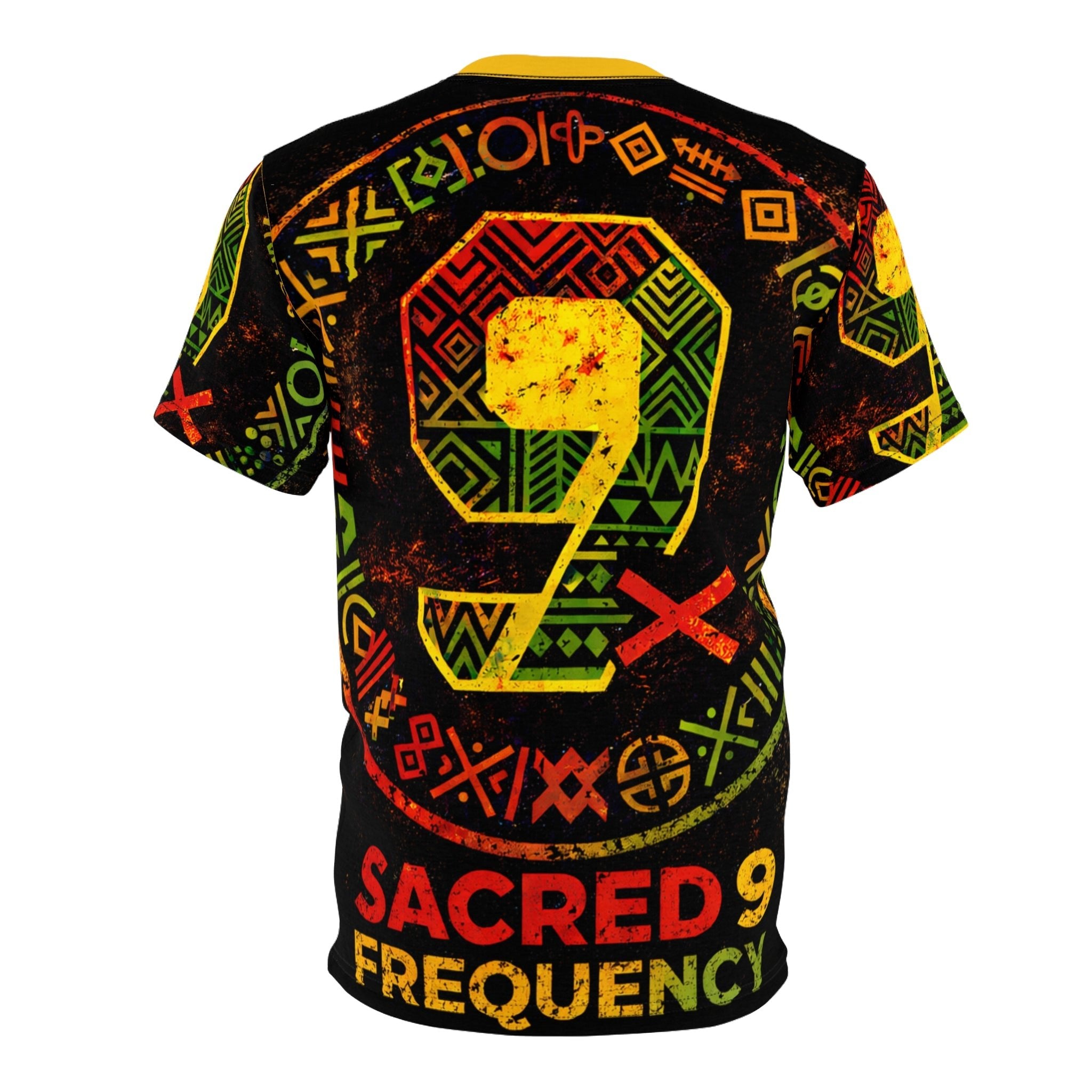 Sacred 9 Frequency Rasta Graphic Tee — All-Over Print Streetwear Printify