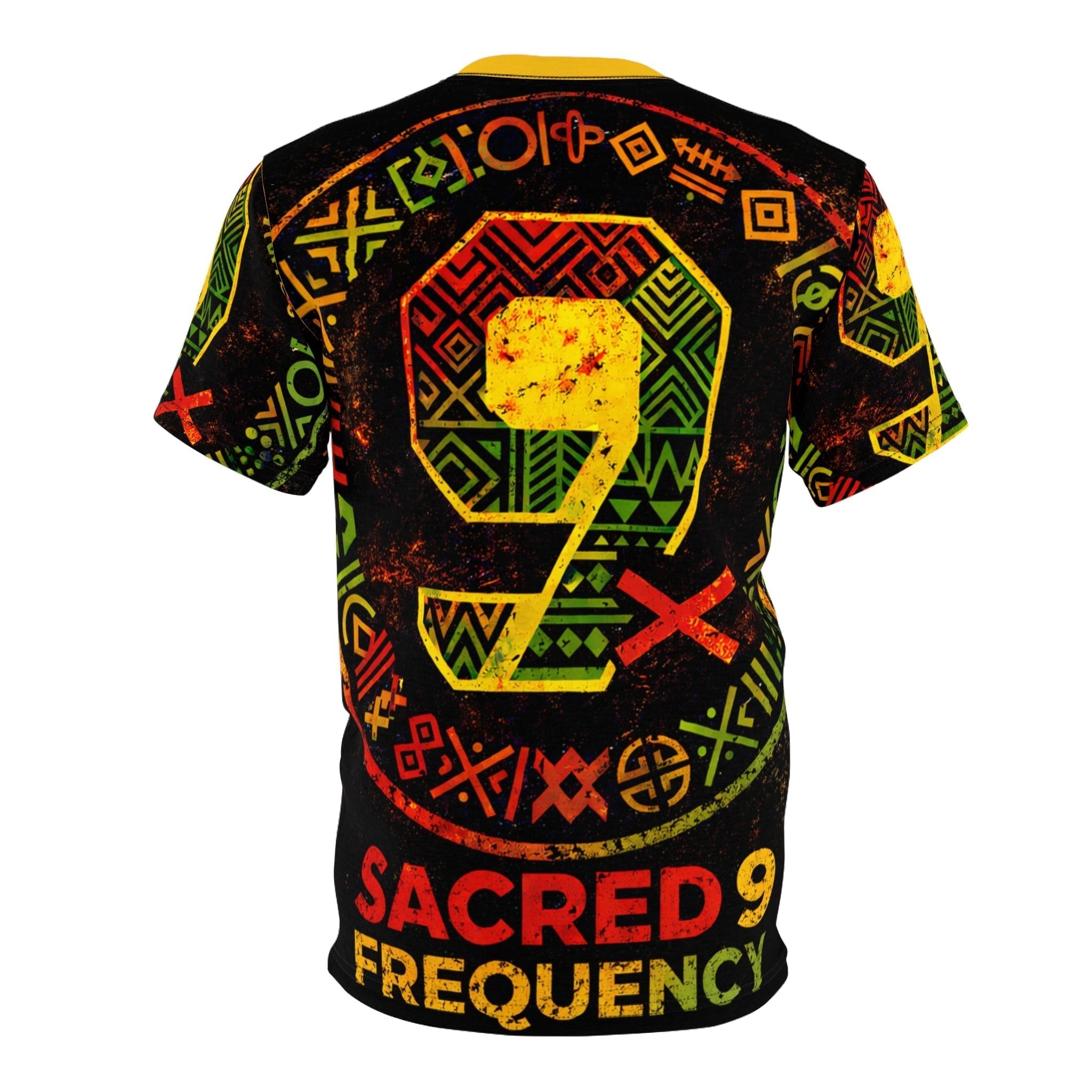Sacred 9 Frequency Rasta Graphic Tee — All-Over Print Streetwear Printify