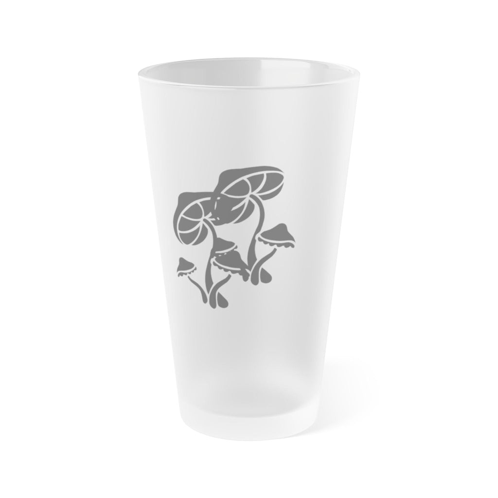 Frosted Pint Glass with Mushroom Design - 16oz Craft Beer Lover's Gift Printify
