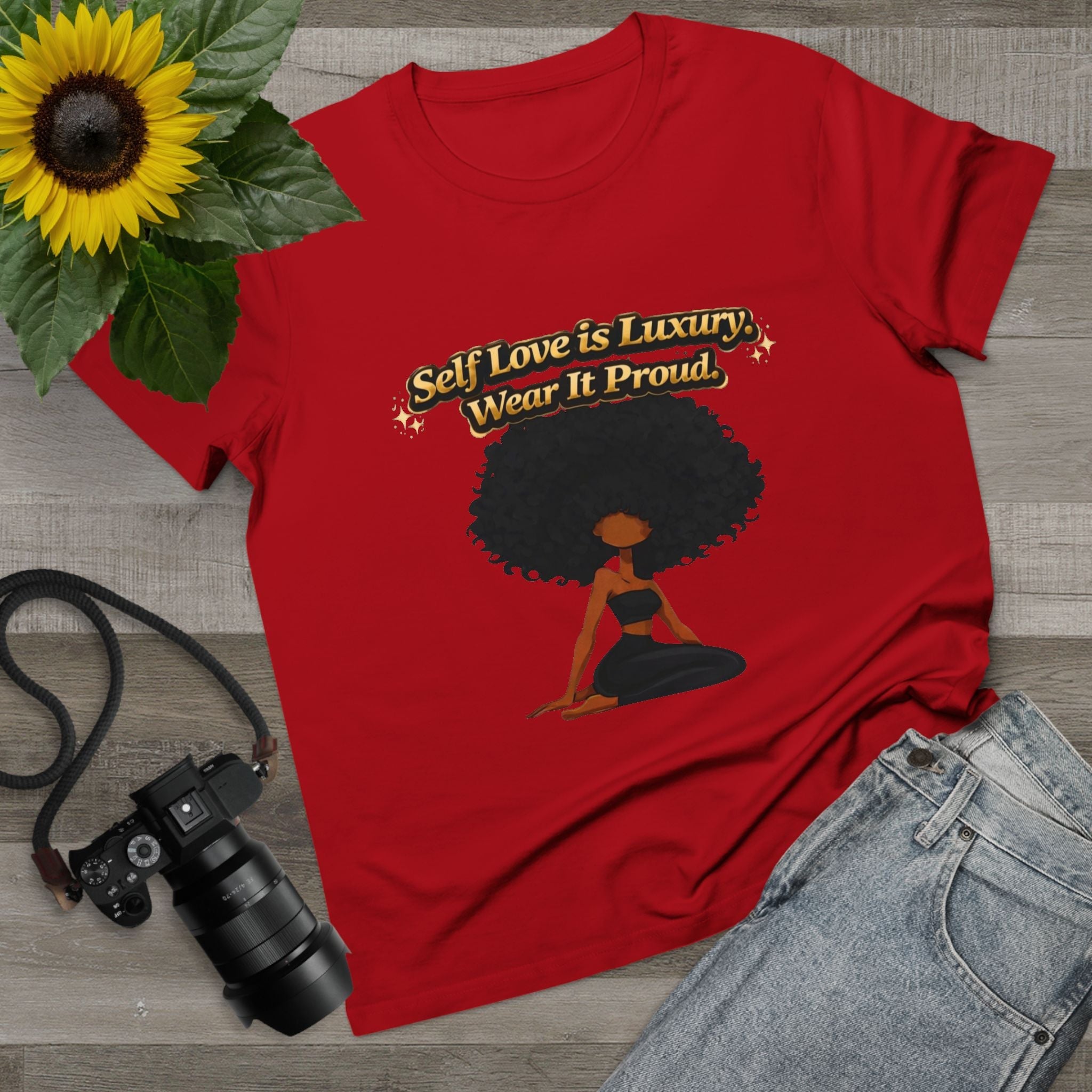 Self Love Is Luxury T-Shirt — Empowering Afrocentric Women’s Graphic Tee Printify