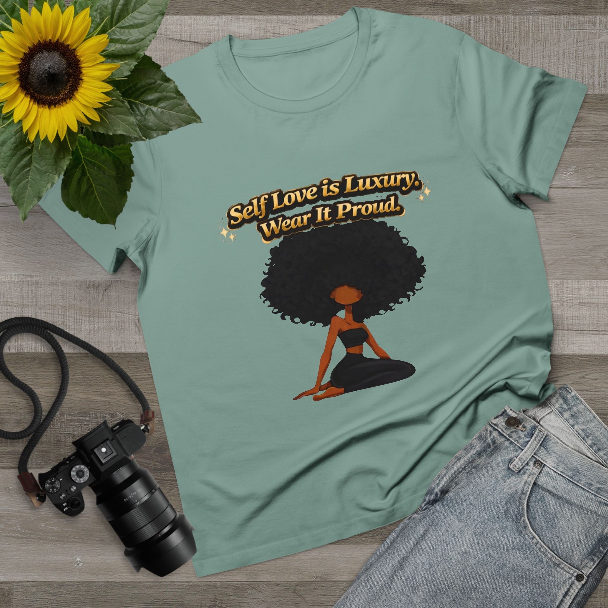 Self Love Is Luxury T-Shirt — Empowering Afrocentric Women’s Graphic Tee Printify